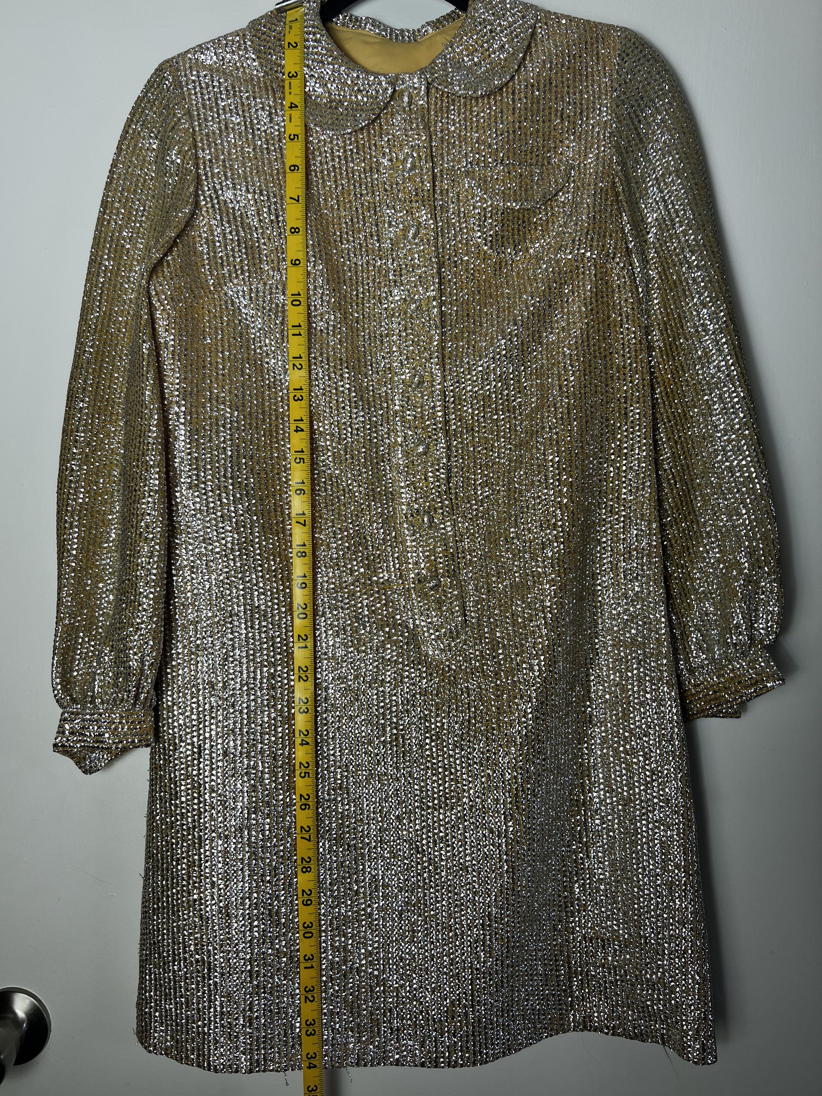 Vintage Vintage 1960's 2pcs. Parc Jr. Silver Metallic Cocktail Dress Size S / US 4 / IT 40 - 16 Thumbnail