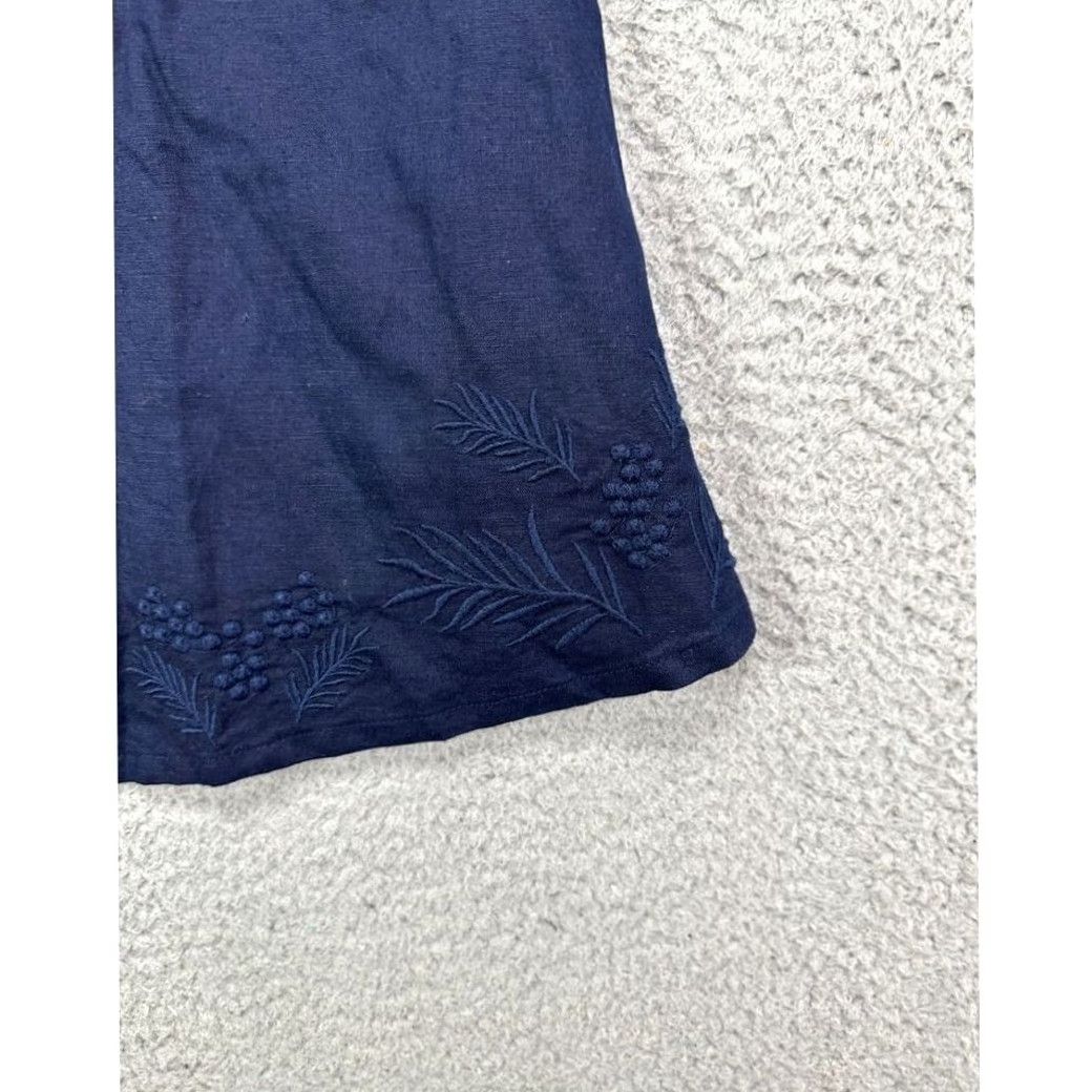 Gap VINTAGE Gap Dress Womens 4T Tall Halter Navy Linen Cotton Embroidered Fit & Flare NEW Size S / US 4 / IT 40 - 7 Thumbnail