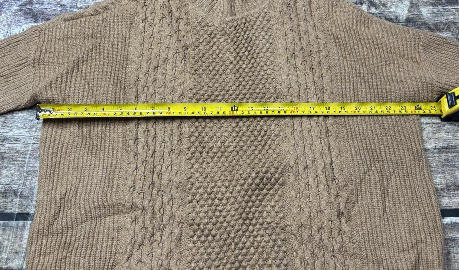 Gap Gap Sweater Mens Medium Fisherman Knit Cotton Wool Blend Tan Size US M / EU 48-50 / 2 - 9 Thumbnail
