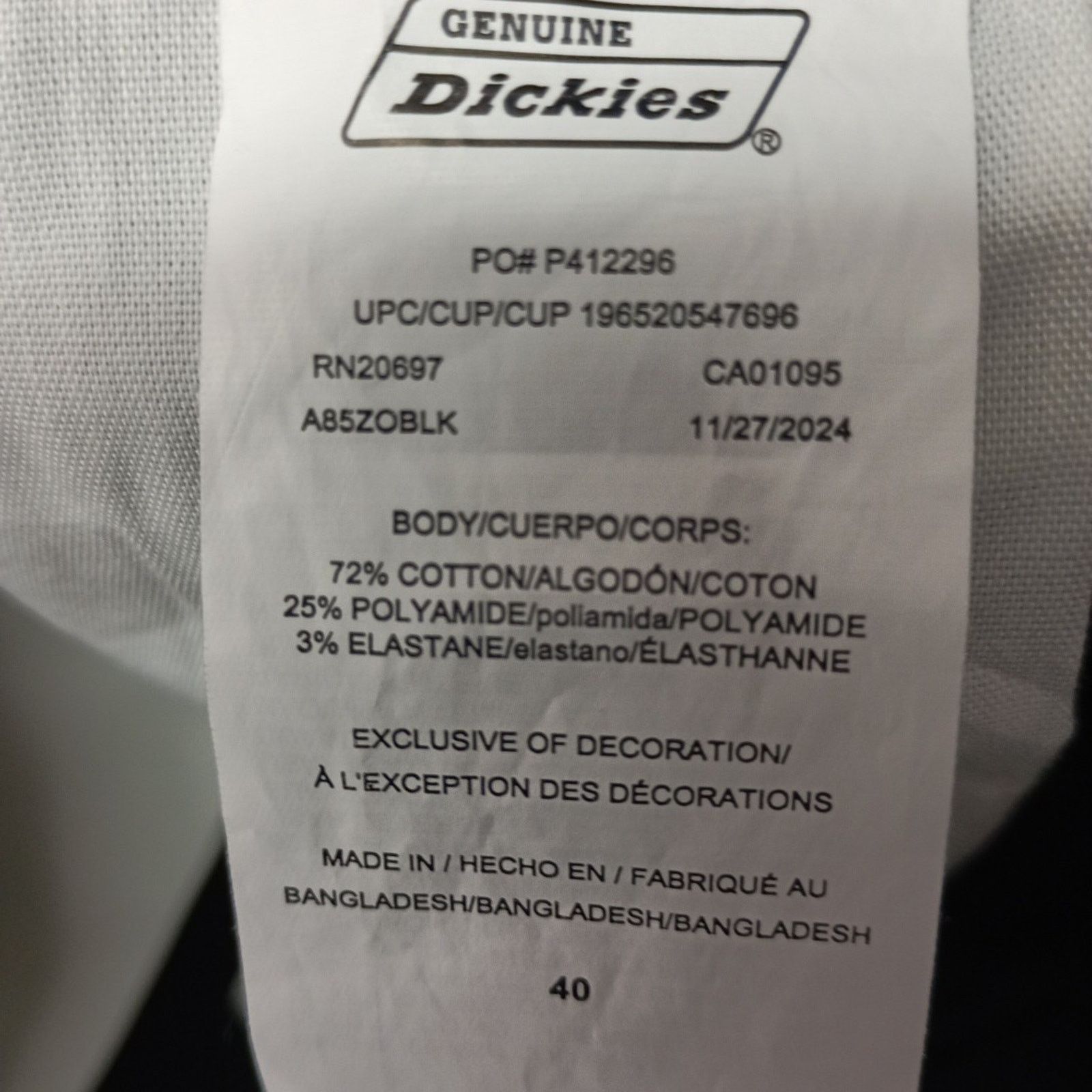 Dickies Dickies Performance Utility Shorts Men Size 40 Black 11" Ins Size US 40 / EU 56 - 3 Thumbnail