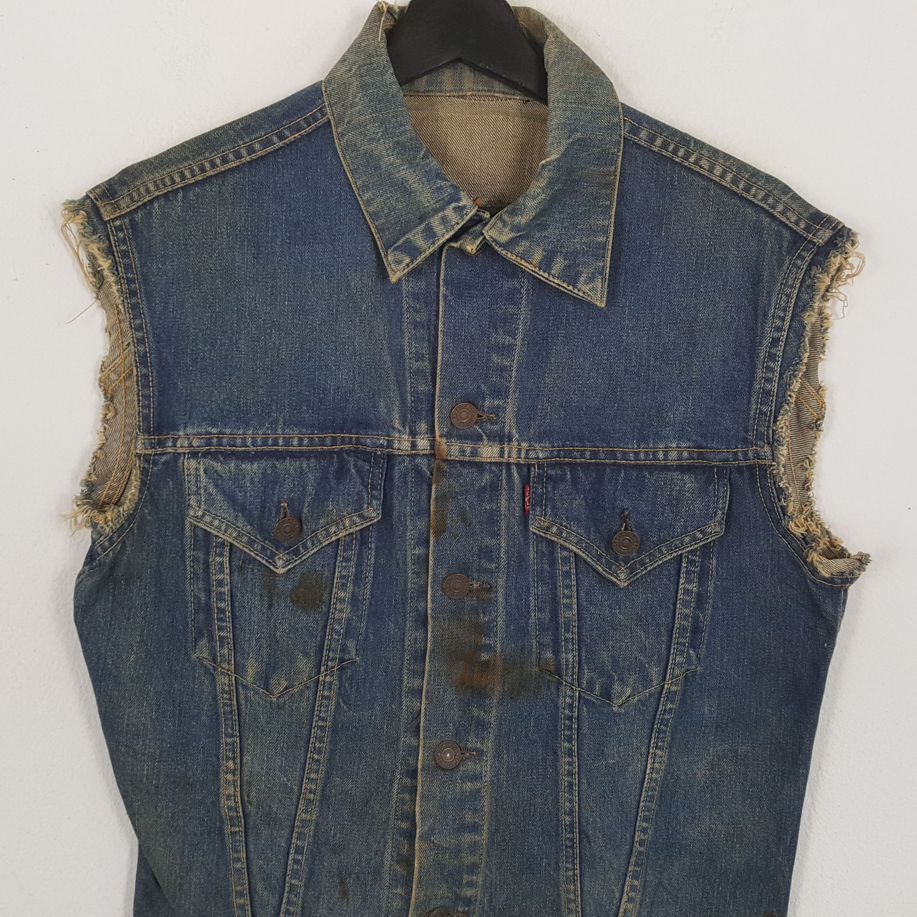 Levi's LEVI'S Big E Rare Art Design Style Distressed Jacket Size US S / EU 44-46 / 1 - 4 Thumbnail