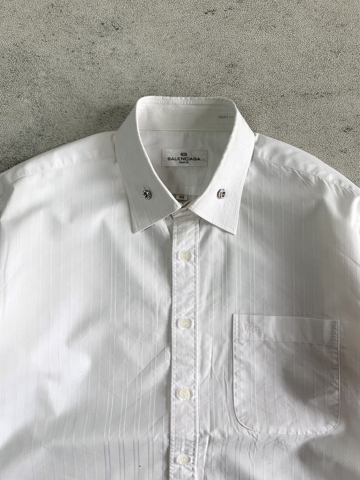 Balenciaga balenciaga stripe white on white button up shirt Size US L / EU 52-54 / 3 - 2 Thumbnail