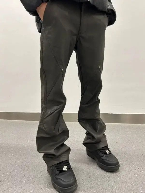 Japanese Brand Yukari x Asaka Avant garde studded pu leather flare pants Size US 34 / EU 50 - 1 Thumbnail