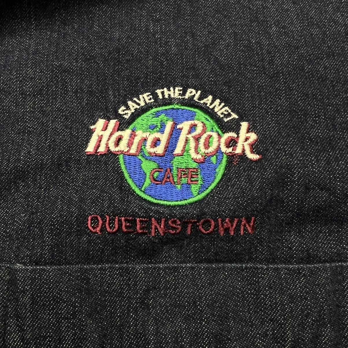Hard Rock Cafe × Vintage VTG Hard Rock Cafe Denim Shirt Blue Button Queensland Y2K Size US L / EU 52-54 / 3 - 8 Thumbnail
