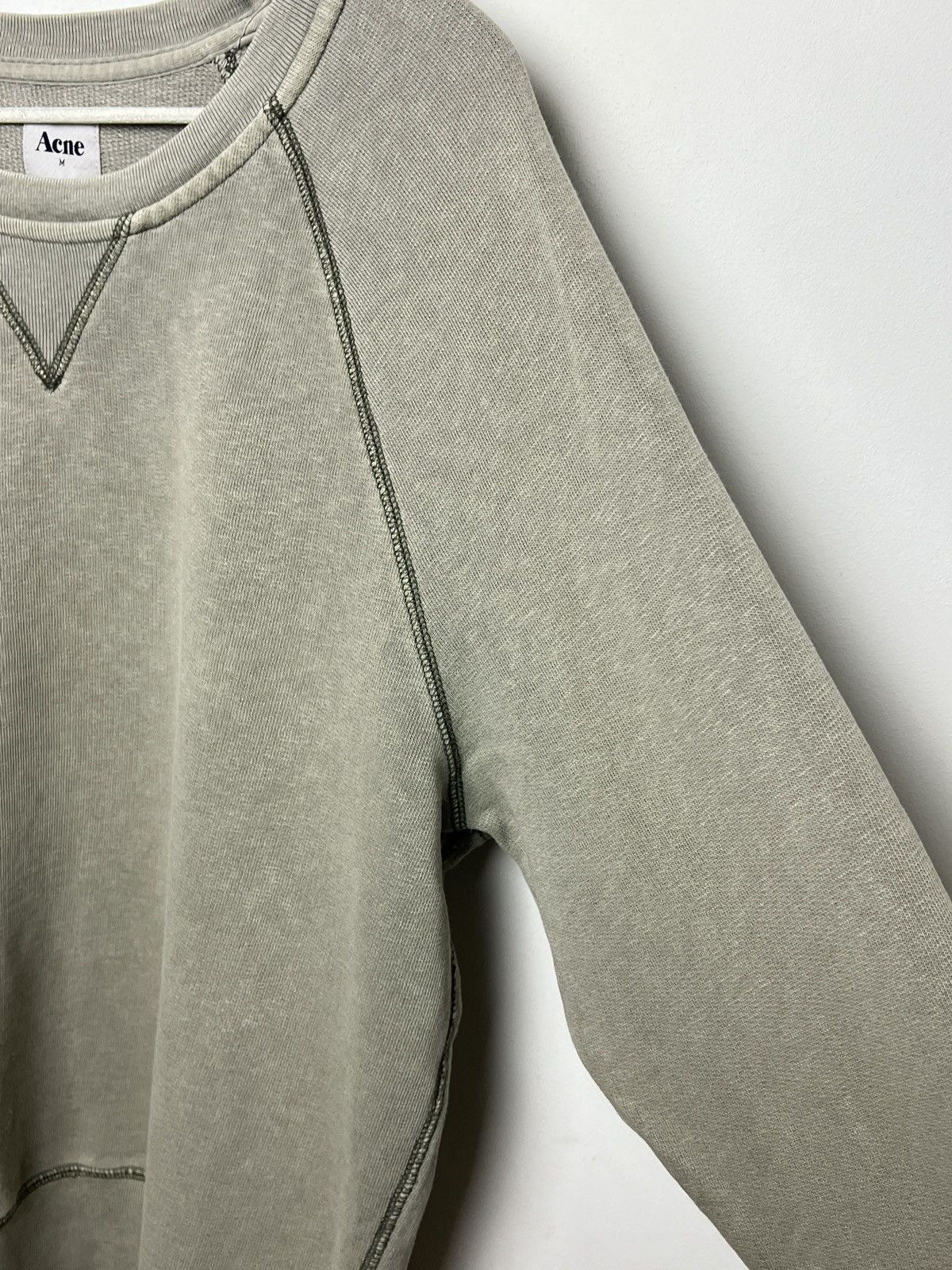 Acne Studios acne y2k washed green crewneck sweatshirt Size US M / EU 48-50 / 2 - 7 Thumbnail