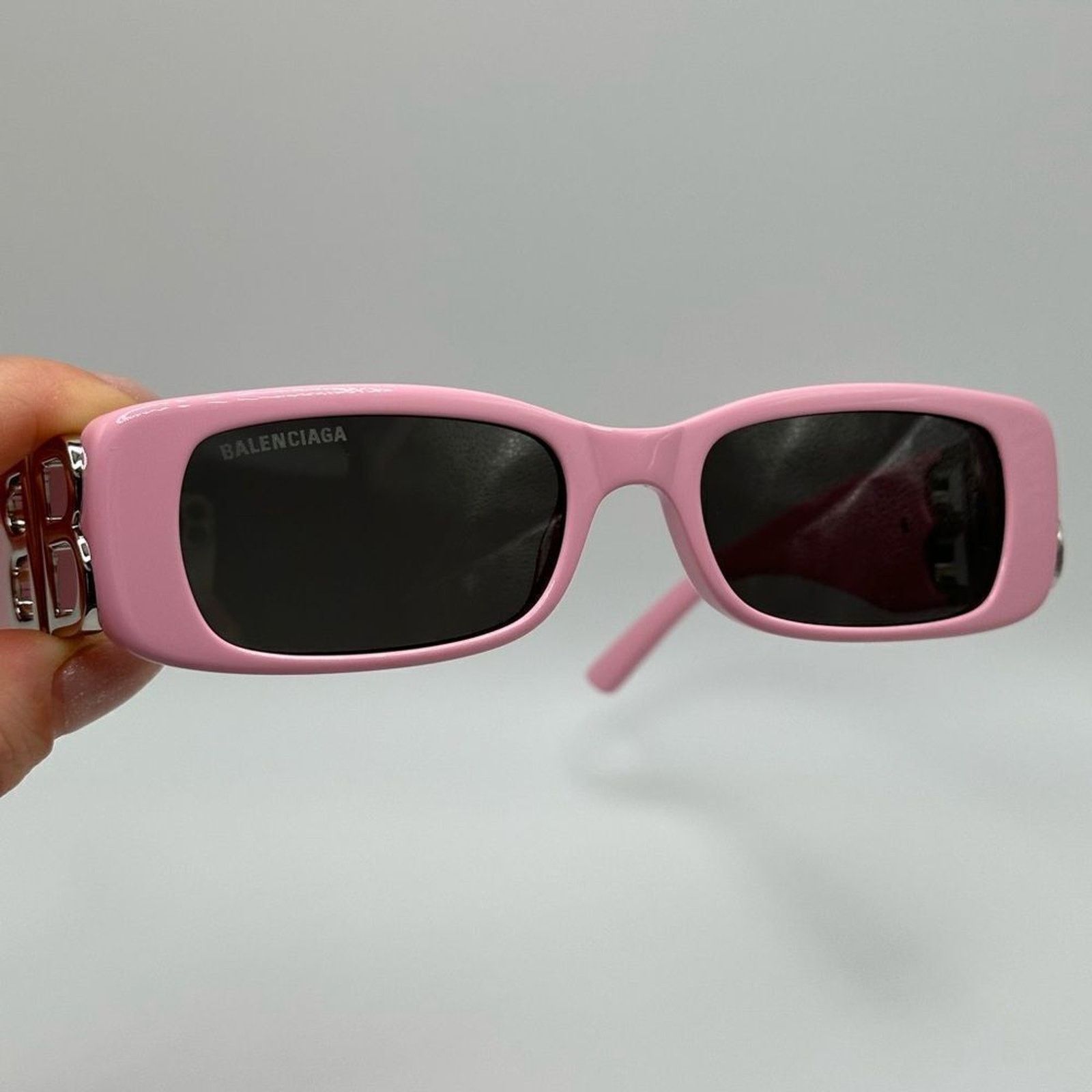 Balenciaga BRAND NEW BALENCIAGA BB0096S 012 Pink/Silver/Grey Sunglasses Size ONE SIZE - 3 Thumbnail