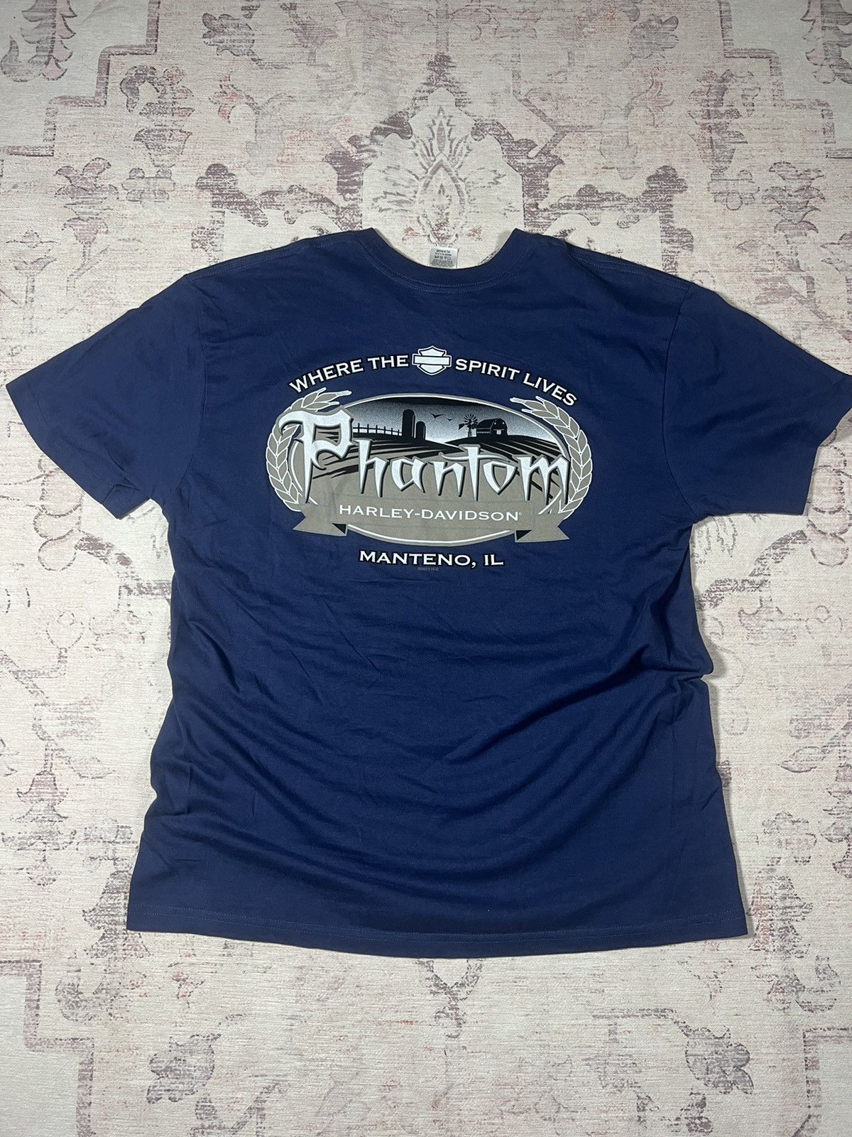 Harley Davidson Vintage Y2K Phantom Harley Davidson Biker Illinois Tee Size US XL / EU 56 / 4 - 3 Thumbnail