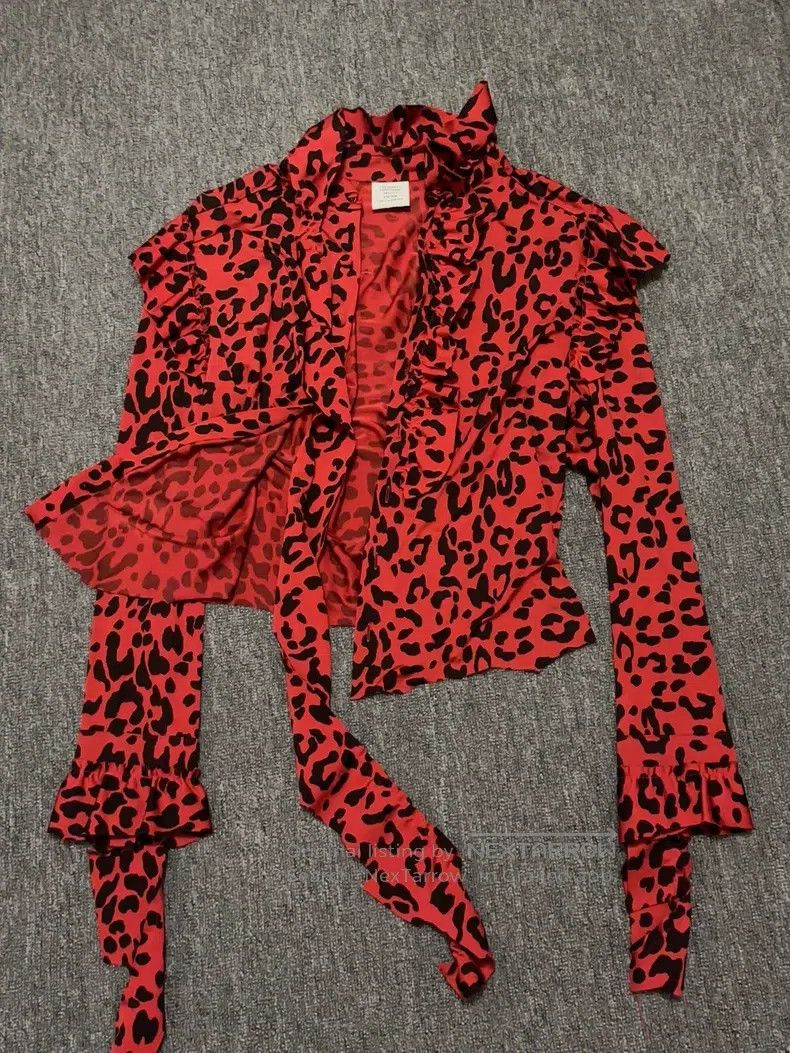 Vetements Vetements Red Leopard Print Shirt Short Size L / US 10 / IT 46 - 2 Thumbnail