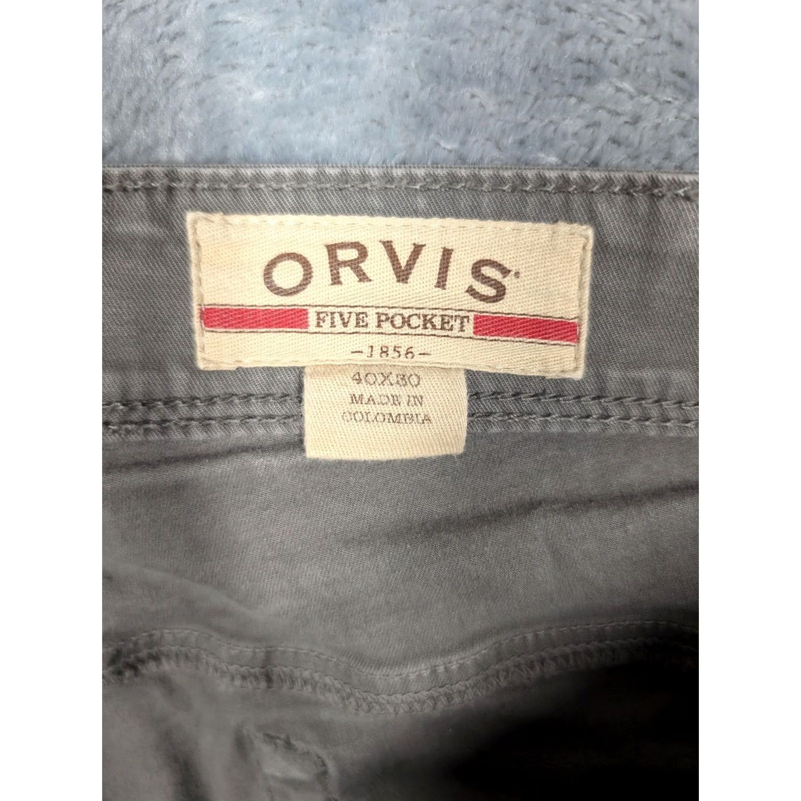 Orvis Orvis Five Pocket Pants Mens 40x30 Gray Stretch Cotton Twill Zip Fly Casual 1856 Size US 40 / EU 56 - 5 Thumbnail