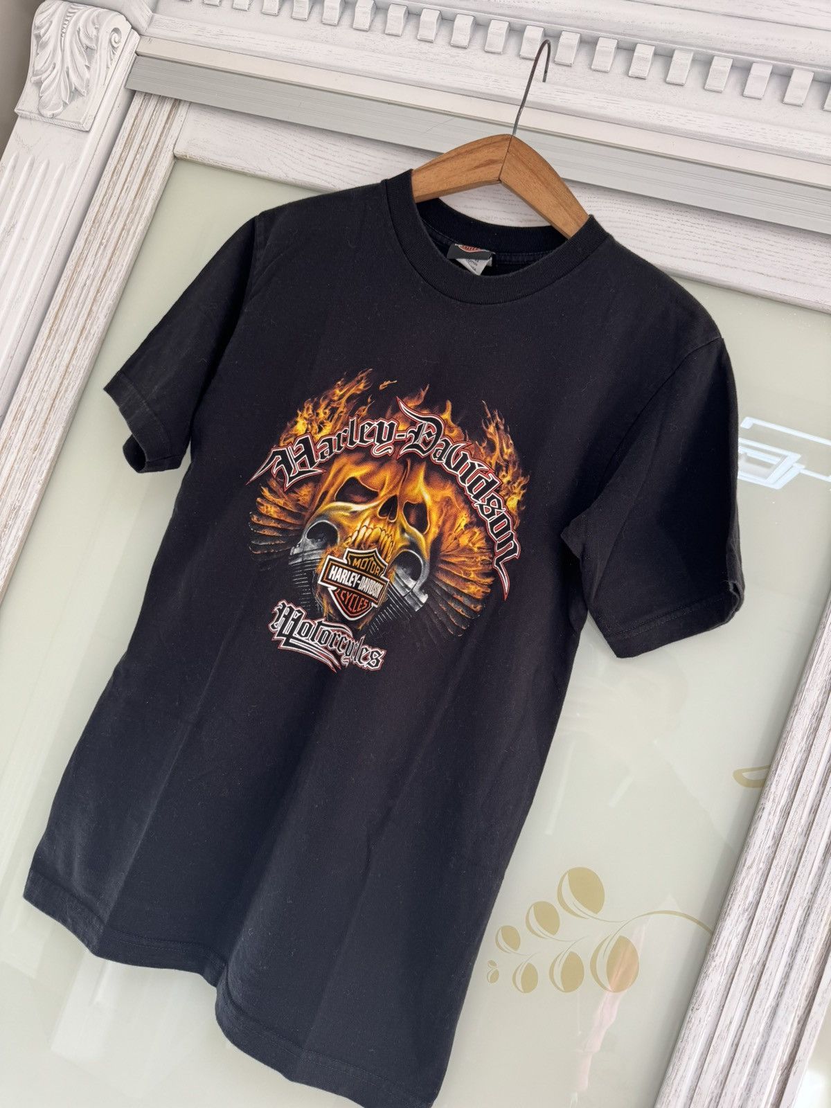 Harley Davidson Vintage Harley Davidson 2008 Fire Skull T-shirt Rare Tee Size US M / EU 48-50 / 2 - 3 Thumbnail