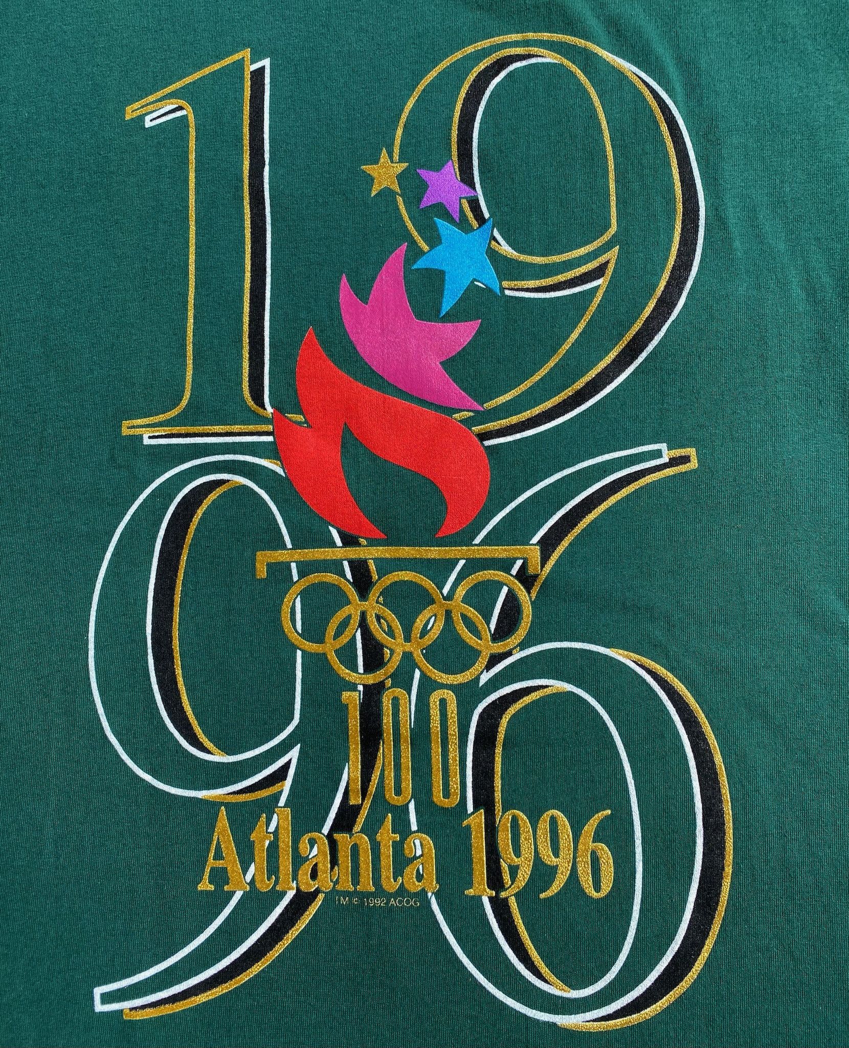 Hanes NWT 1996 Atlanta Olympics Games Logo Green T-Shirt Medium Size US M / EU 48-50 / 2 - 3 Thumbnail