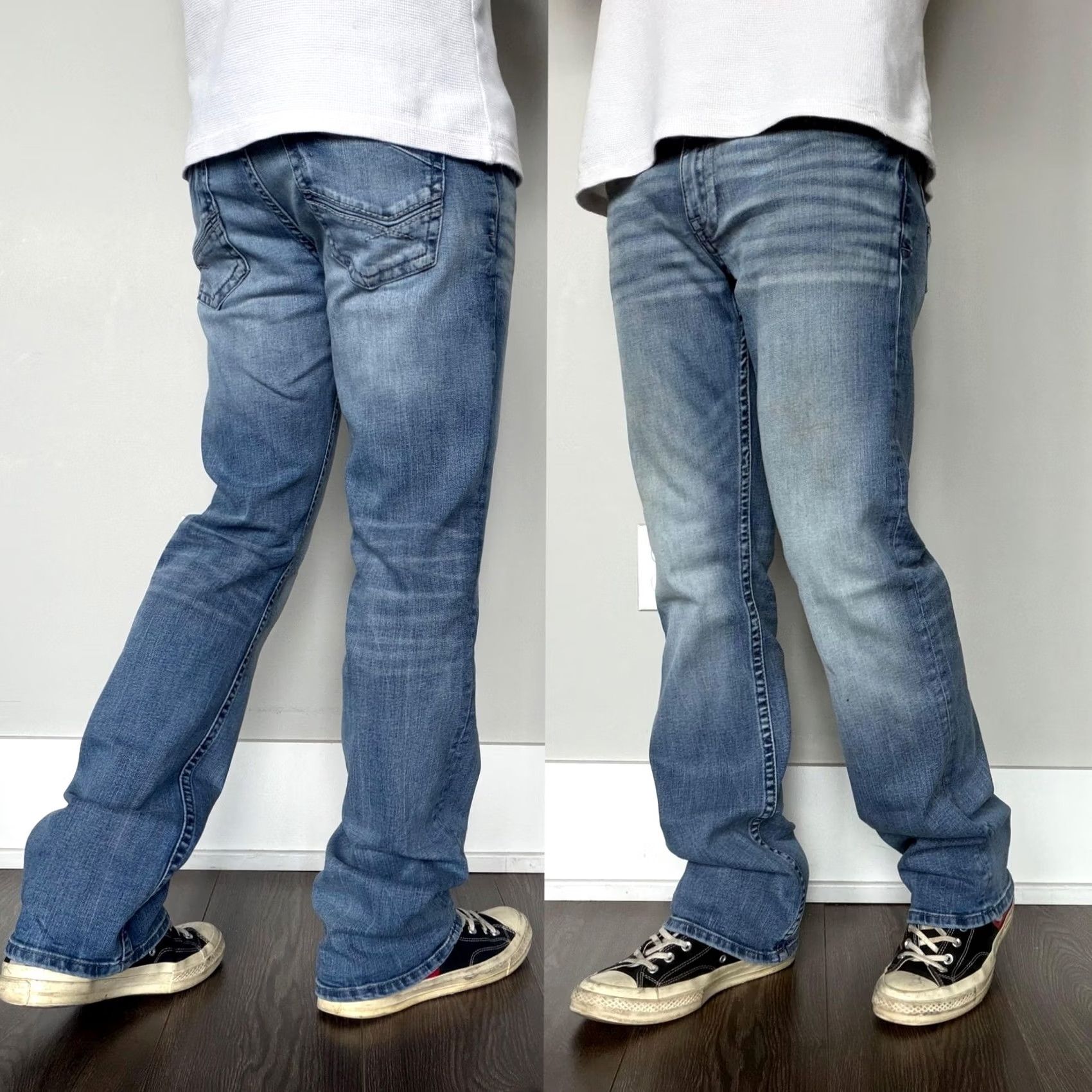 BKE BKE Jake Jeans 31x34 Blue Medium Wash Relaxed Bootcut Denim Mens Size US 31 - 2 Thumbnail