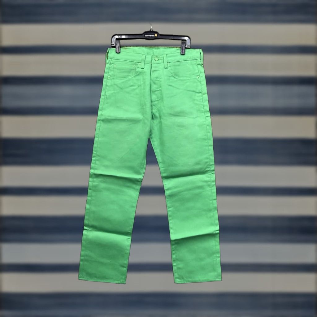 Levi's Levi's 501 Jeans Mens 32x30 Green Straight Leg Denim Pants 100% Cotton Regular Fit Size US 32 / EU 48 - 1 Thumbnail