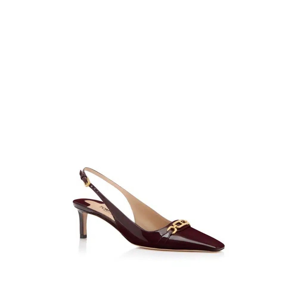 Tom Ford o1loc1c0925 W3522 Patent Leather Slingback Pumps in Burgundy Size US 9 / IT 39 - 2 Thumbnail