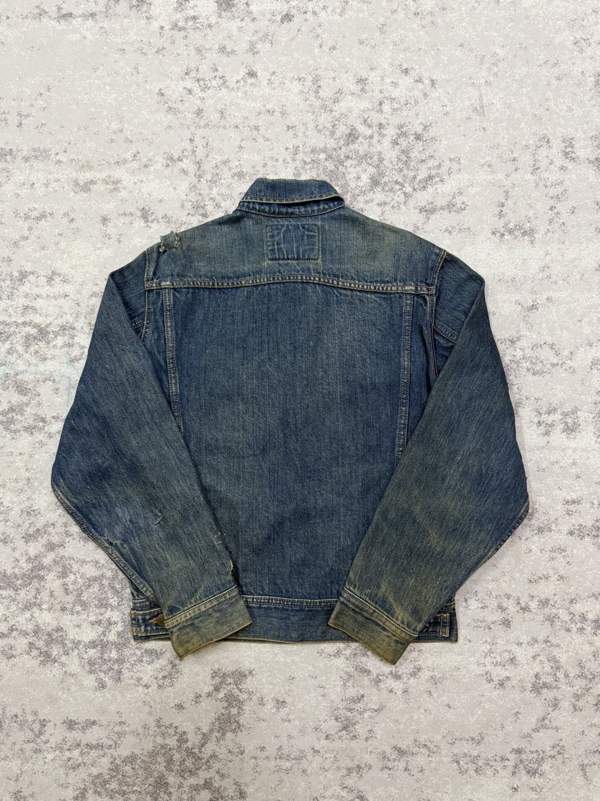 Edwin Vintage 80s Edwin Distressed Denim Trucker Jacket Jeans Size US S / EU 44-46 / 1 - 14 Thumbnail