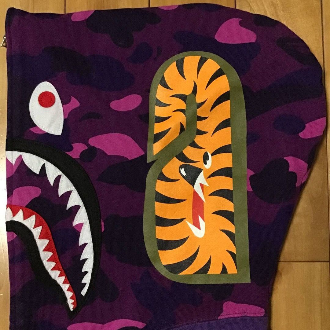 Bape × Nigo 2007 BAPE Purple camo shark full zip hoodie APE NIGO Size US M / EU 48-50 / 2 - 6 Thumbnail
