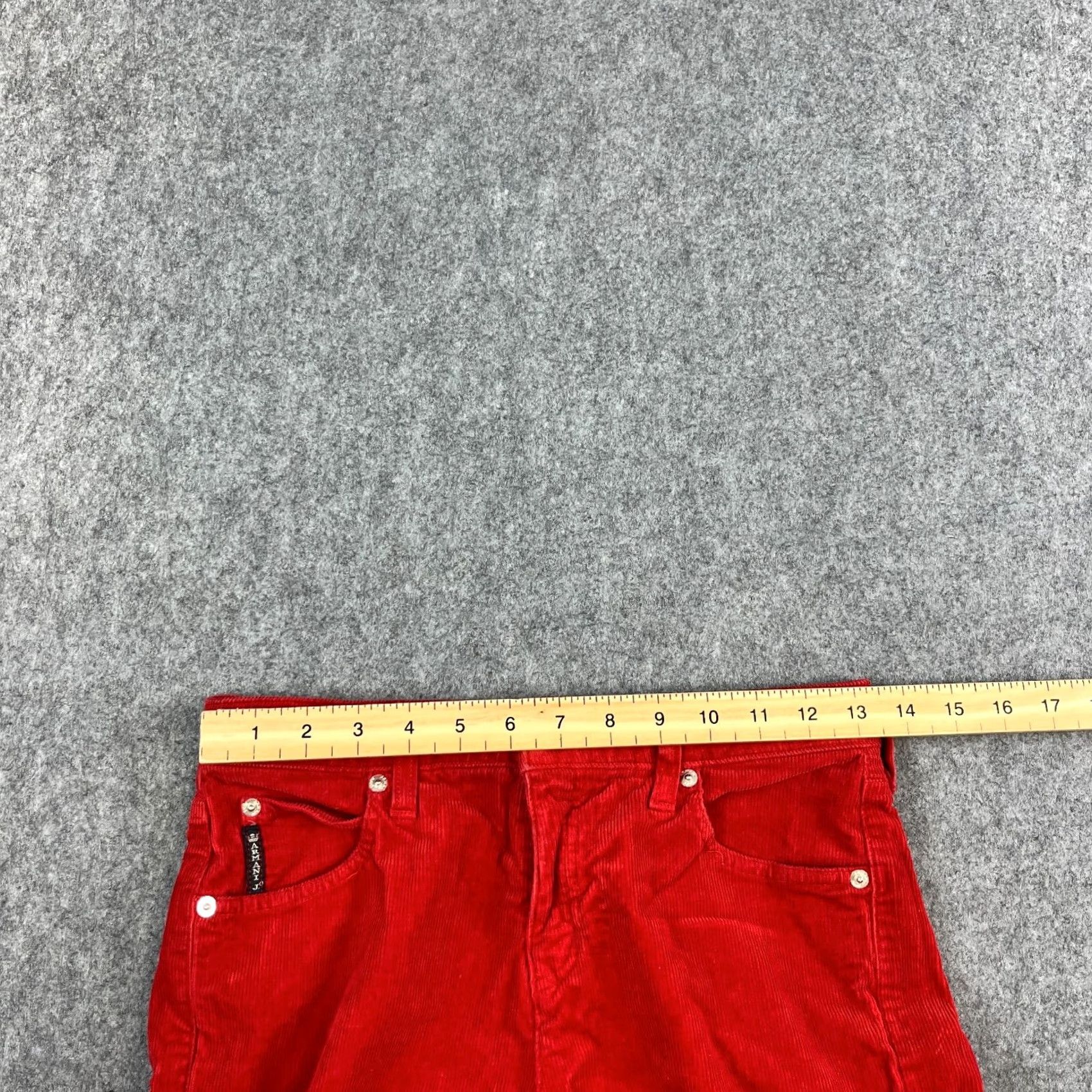 Vintage Armani Jeans Jeans Bootcut Women 6 Red Corduroy Stretch 26 32 UK VTG Denim 5-Pocket Size 28" / US 6 / IT 42 - 7 Thumbnail