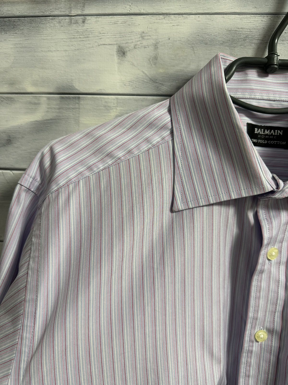 Balmain Rare Luxury Shirt Balmain Home Two Fold Cotton Vintage Size US L / EU 52-54 / 3 - 6 Thumbnail