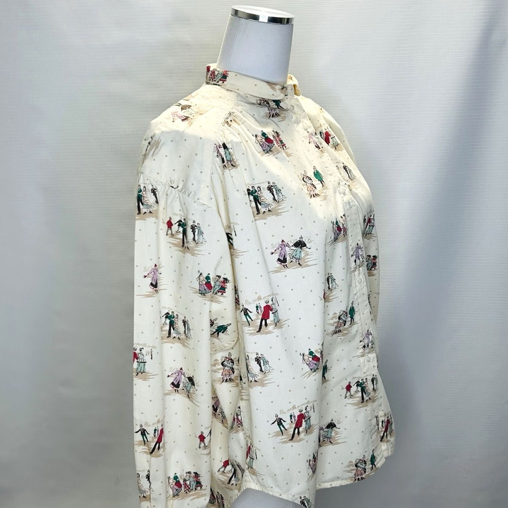 Vintage VINTAGE LizWear Pleated Shirt Womens M Button-Up Yellow Cottagecore 90s Bohemian Retro School Winter Ice Skating Size M / US 6-8 / IT 42-44 - 2 Thumbnail