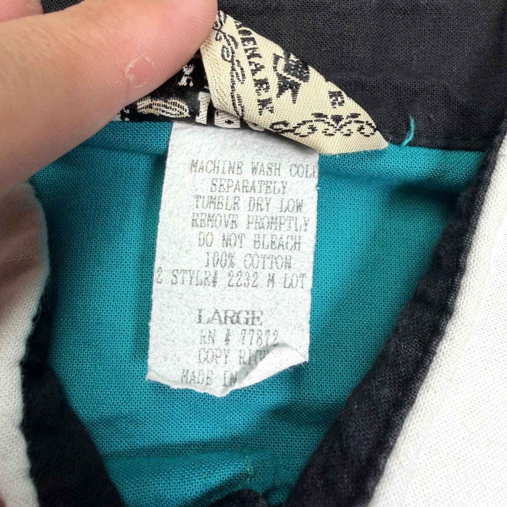 Altea VINTAGE 1849 Ranchwear Shirt Mens Large White Teal Western Long Sleeve Button Up Size US L / EU 52-54 / 3 - 3 Thumbnail