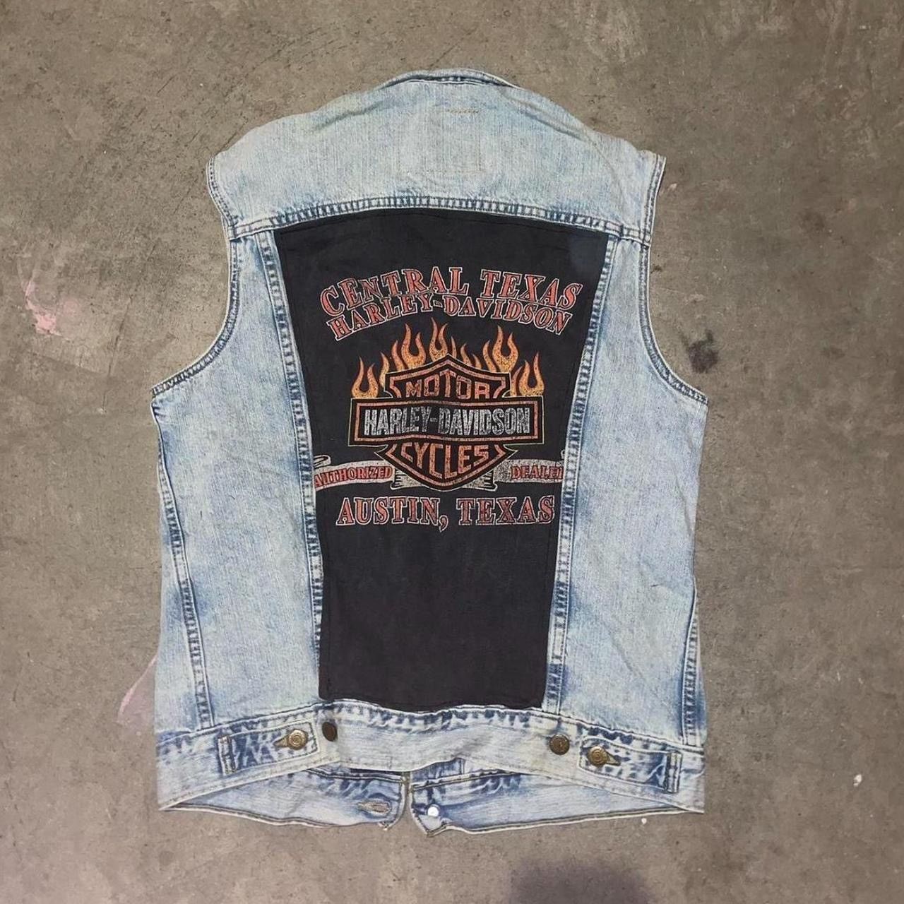Harley Davidson × Levi's × Vintage 00’s Y2K Harley Davidson x Levis Custom Denim Vest Size US M / EU 48-50 / 2 - 3 Thumbnail