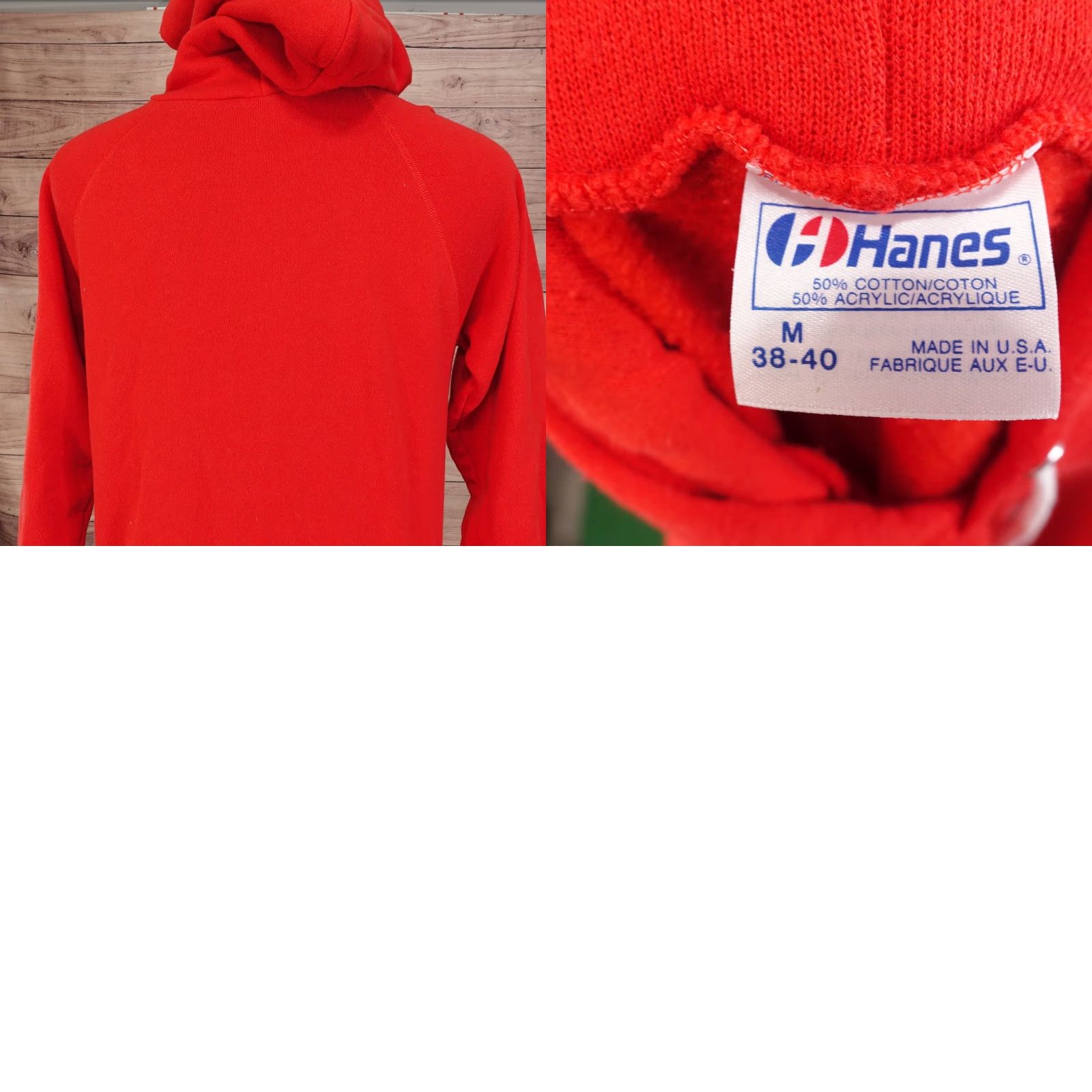 Hanes VINTAGE HANES COLUMBUS ZOO HOODIE M RED 80s 90s USA MADE MEN'S Size US M / EU 48-50 / 2 - 8 Thumbnail