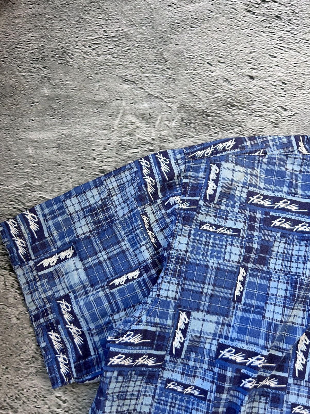 Marc Buchanan × Pelle Pelle × Vintage Pelle Pelle shirt vintagr full print button up blue Size US L / EU 52-54 / 3 - 3 Thumbnail