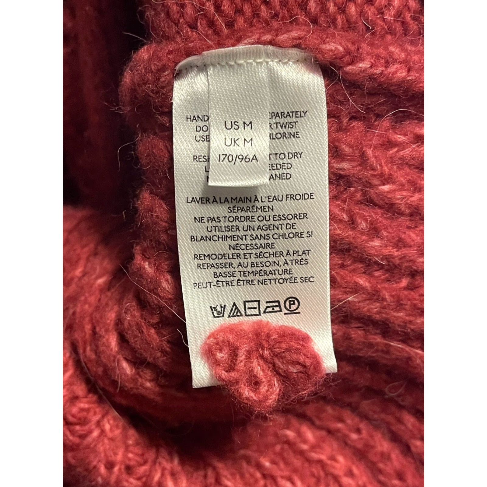 Anthropologie Anthropologie Sweater Cable-Knit V-Neckline M Burgundy Women Pullover Size M / US 6-8 / IT 42-44 - 5 Thumbnail
