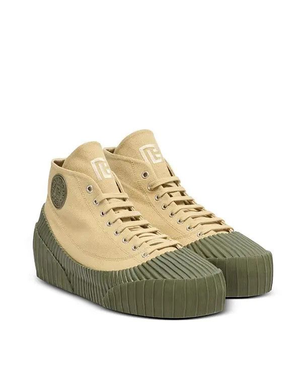 Balmain o1s1wg111225 Riff Low Top Sneakers in Beige Size US 7 / EU 40 - 2 Thumbnail