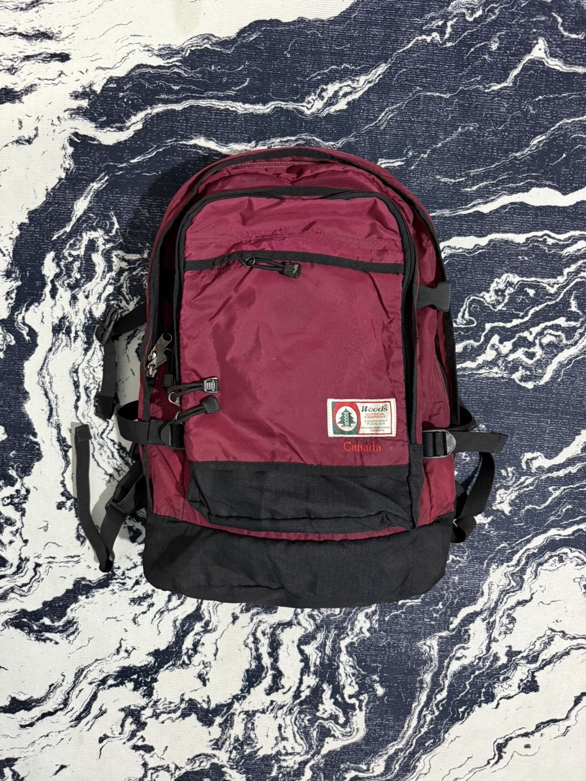 Vintage faded nylon woods canada backpack