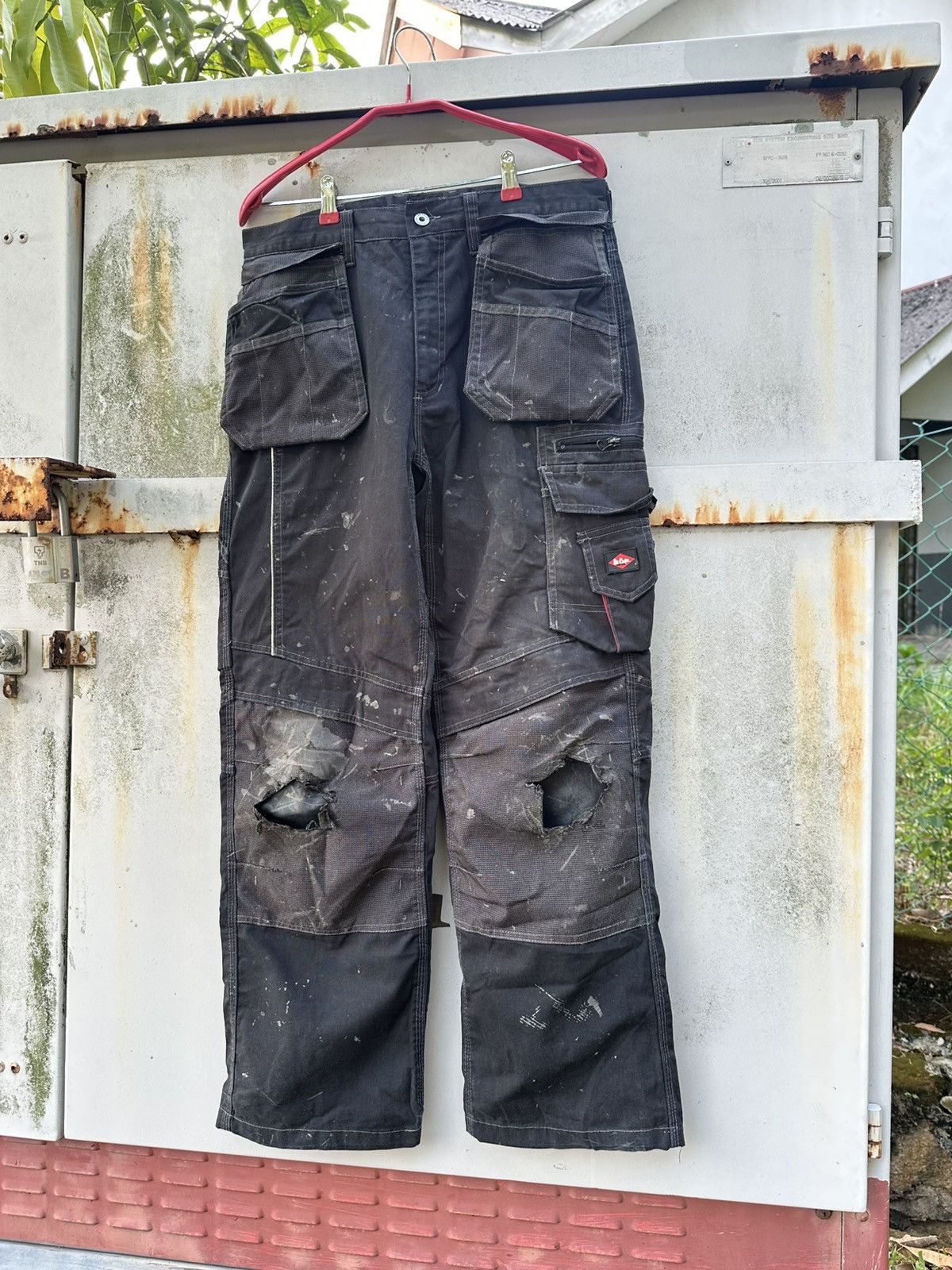 Vintage 👹THRASHED Lee Cooper ERD Baggy Cargo Pants Size US 31 - 5 Thumbnail