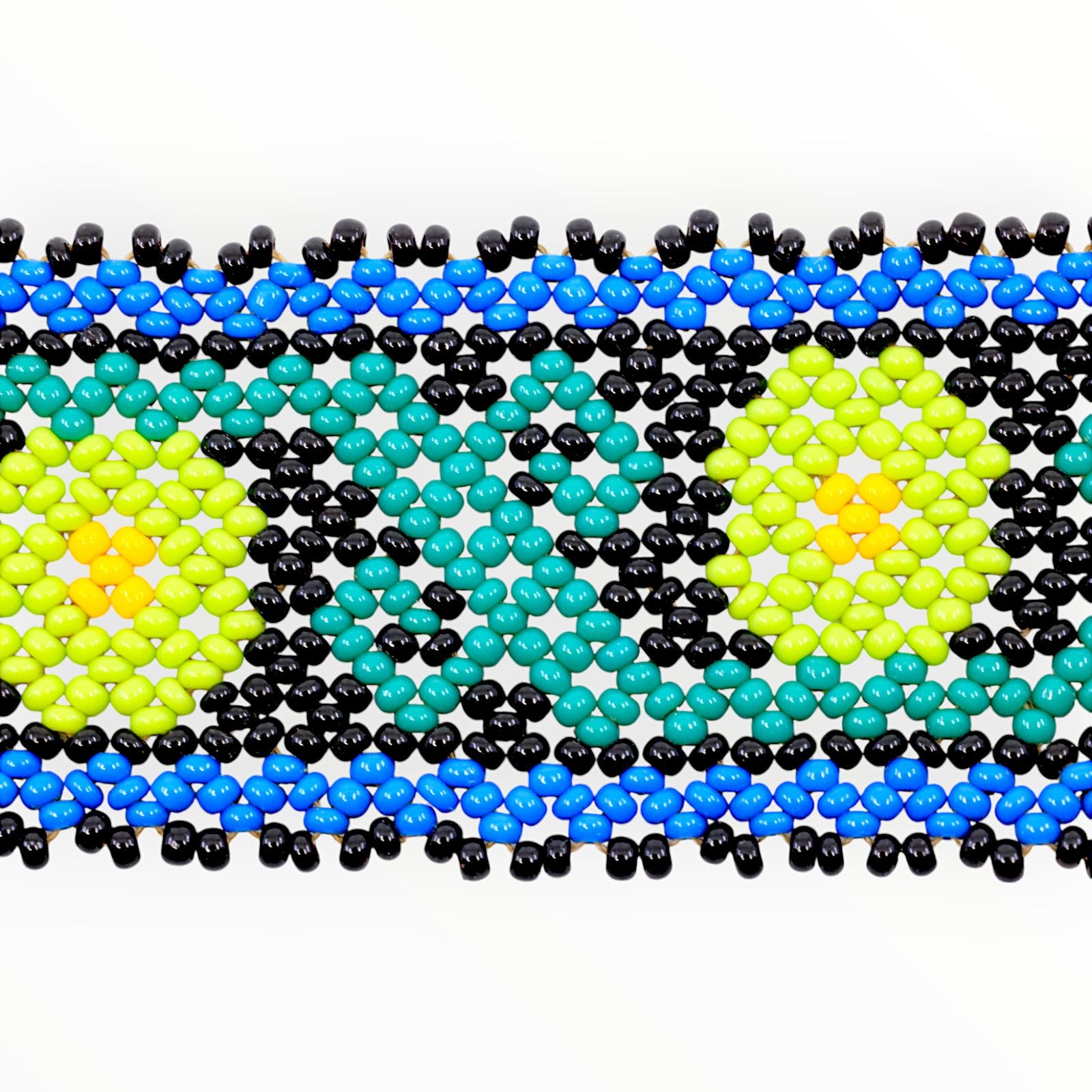 Jewelry Beaded Mayan Aztec Pattern Bracelet Handmade Jewelry 7"x1" Size ONE SIZE - 4 Thumbnail