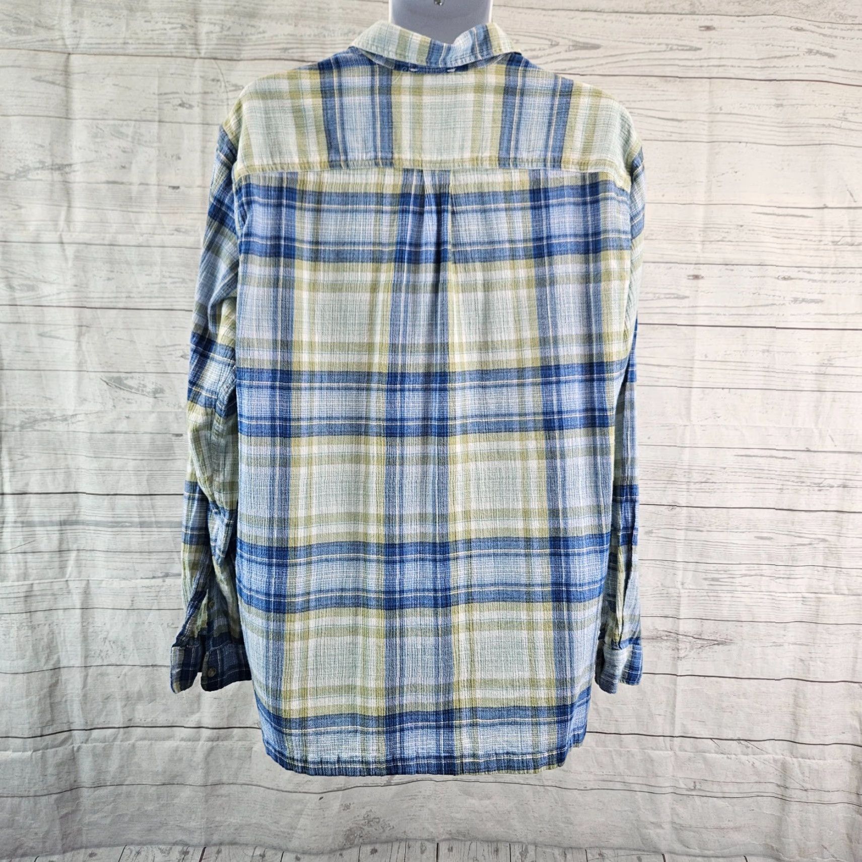 Eddie Bauer Eddie Bauer Mens Button Front Shirt 2XL Tall Plaid Blue Green Cotton Long Sleeve Button-Up Mens Size US XXL / EU 58 / 5 - 4 Thumbnail