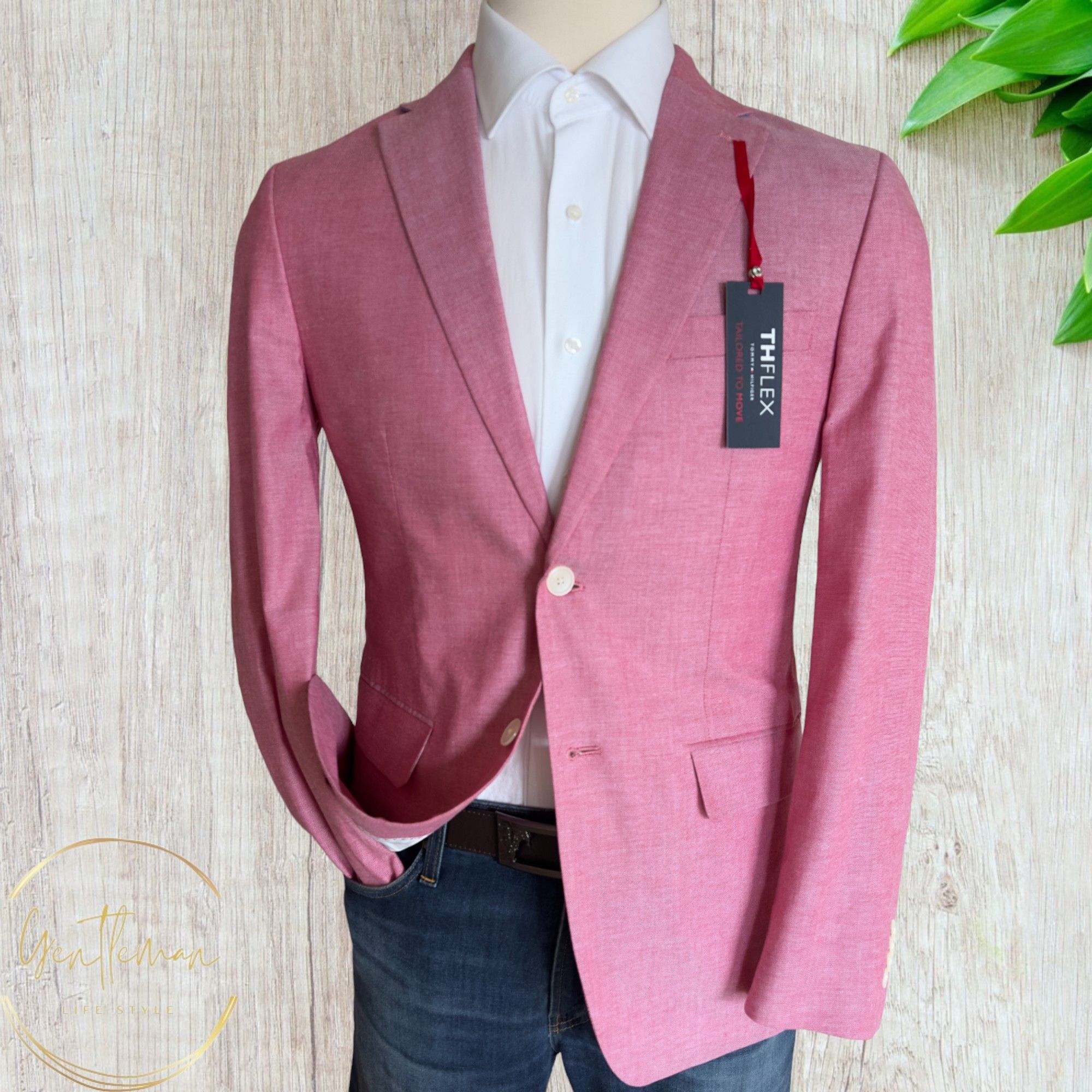 Tommy Hilfiger TOMMY HILFIGER Mens Blazer Sport Coat Jacket 40R Pink Size 40R - 1 Thumbnail