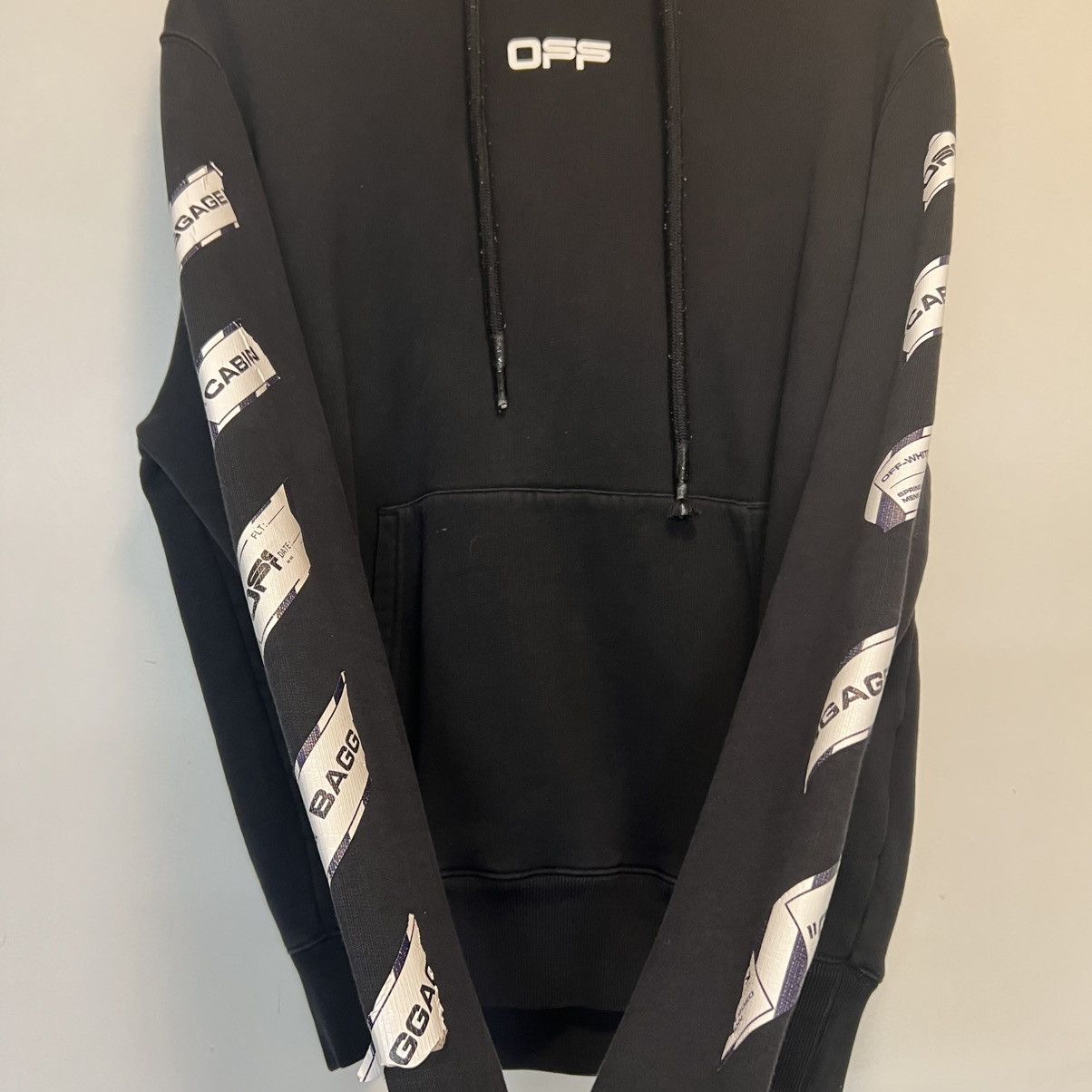 Off-White Off White Airport Tape Hoodie Black Size US M / EU 48-50 / 2 - 7 Thumbnail