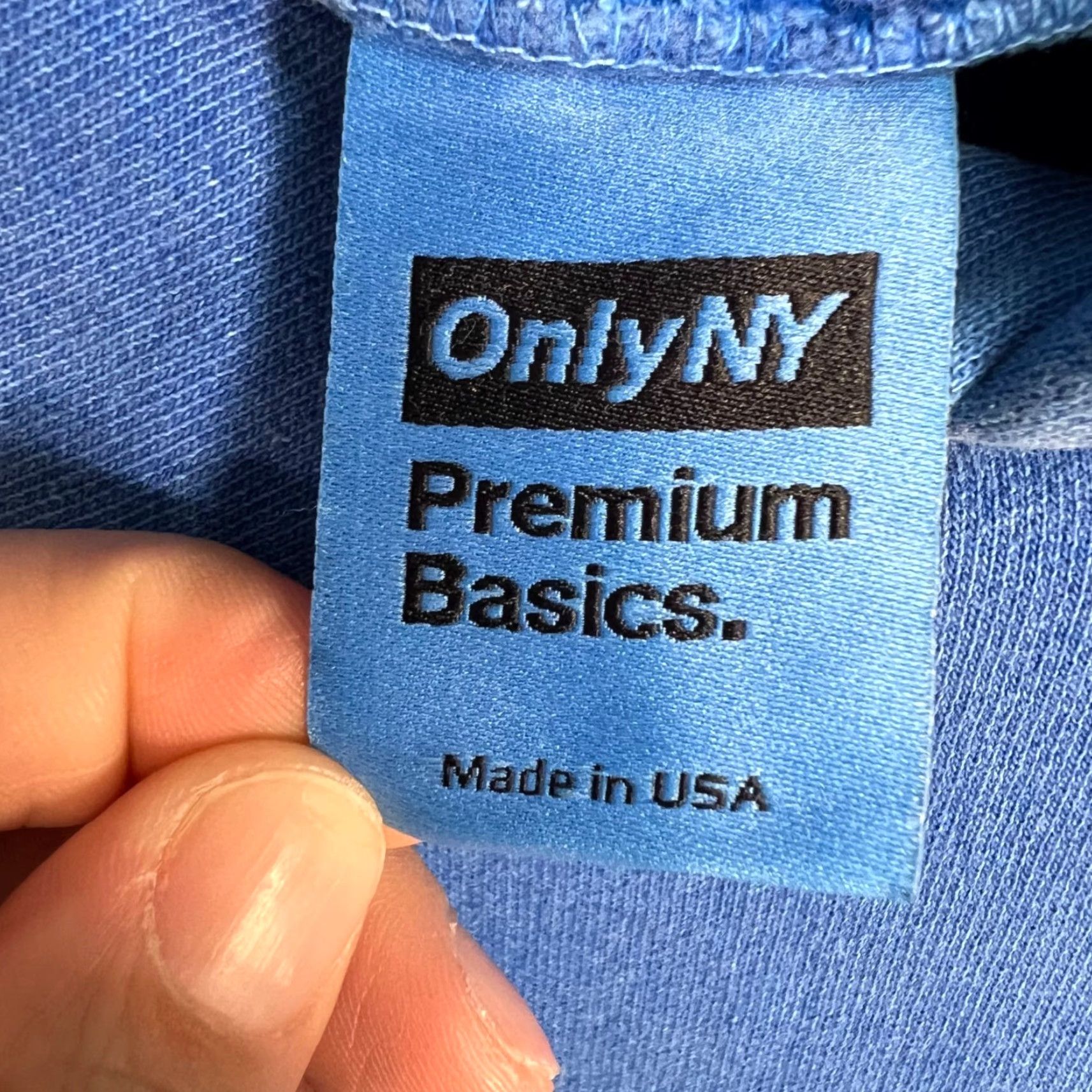 Only NY OnlyNY Mens Small Blue Hoodie Pullover 100% Cotton USA Made Sweatshirt Hooded Regular Fit Size US S / EU 44-46 / 1 - 3 Thumbnail