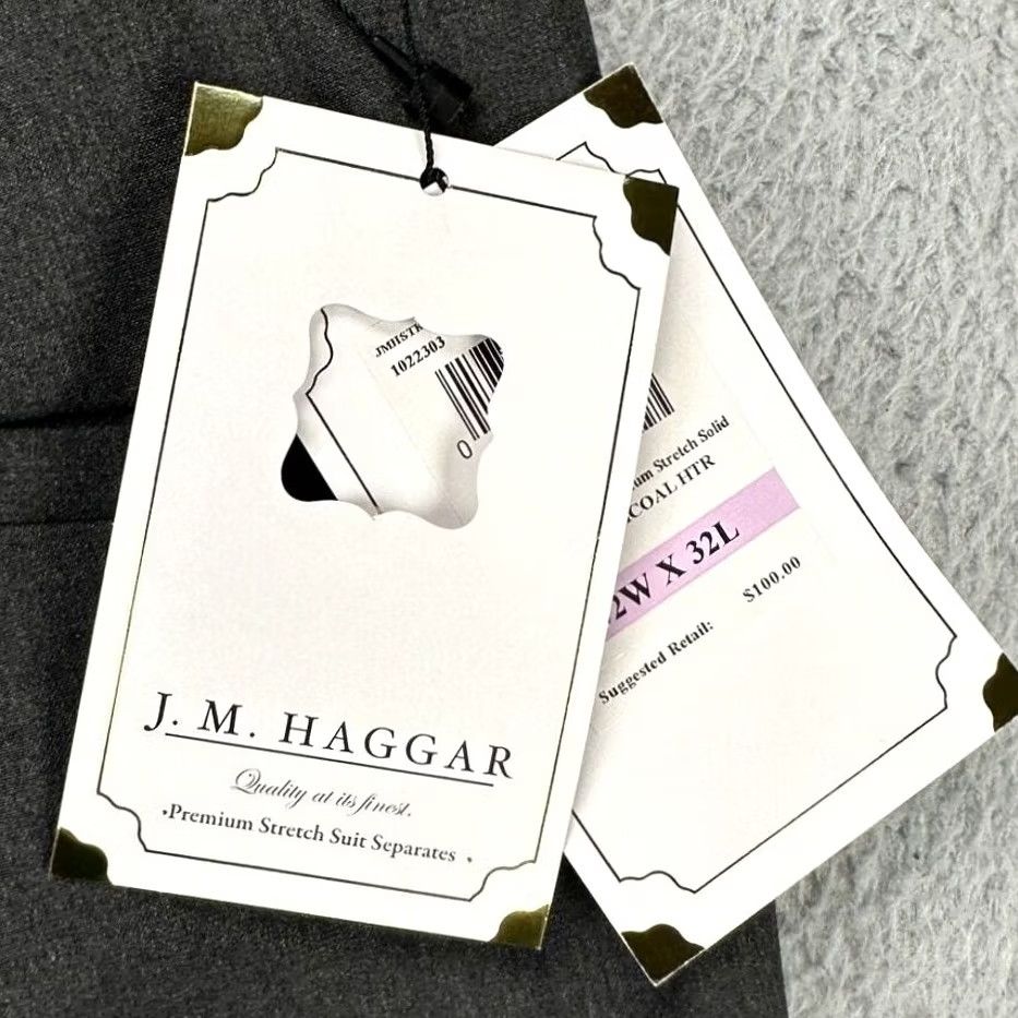 Haggar J.M Haggar Joe III Pants Mens 32X32 Charcoal Grey Dress Slim Fit Flat Front NEW Pants Mens 32X32 Gray Slim Fit Formal Casual Size US 32 / EU 48 - 7 Thumbnail