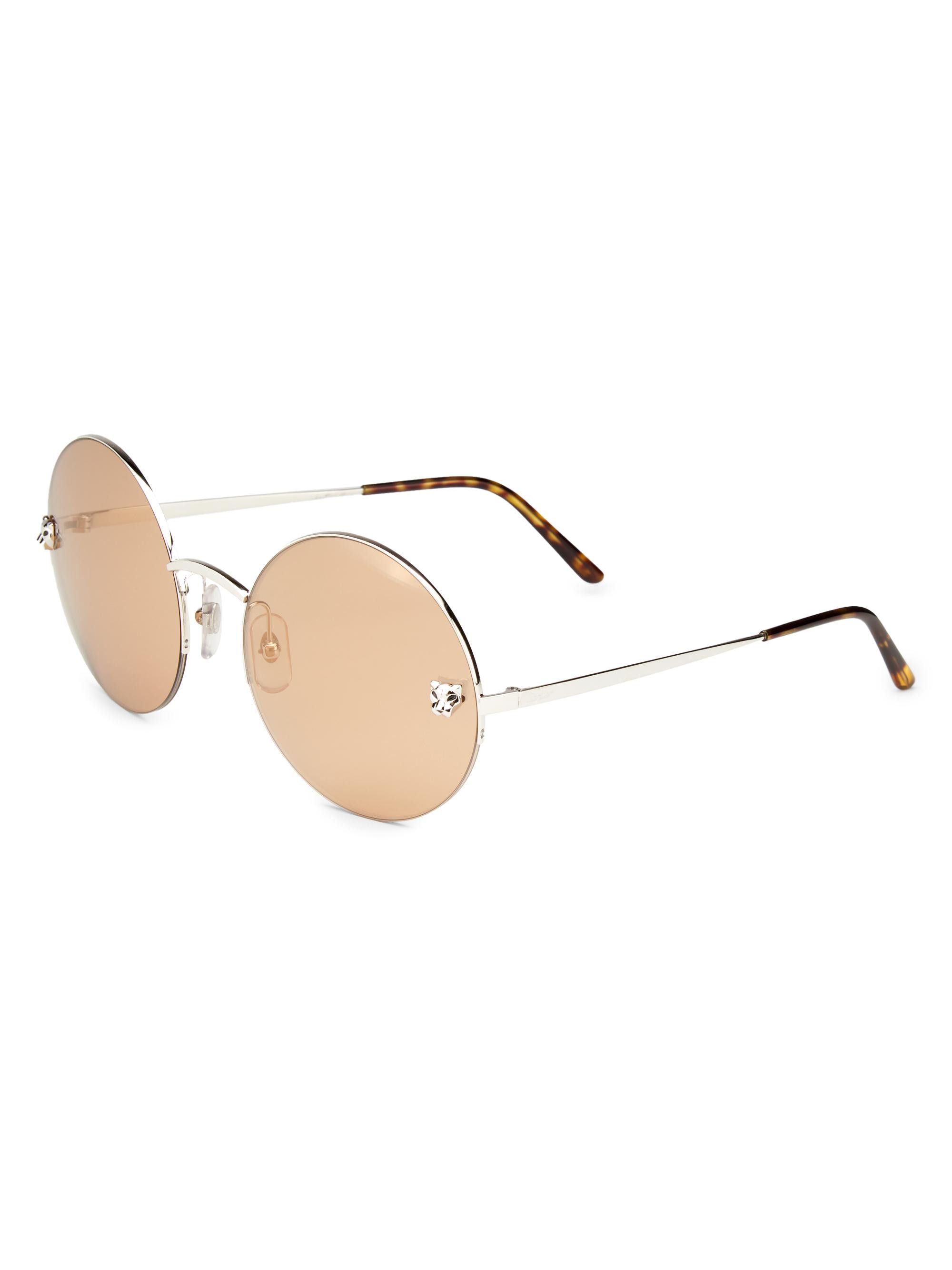 Cartier CARTIER 60mm Round Sunglasses Silver/Violet Size ONE SIZE - 2 Thumbnail