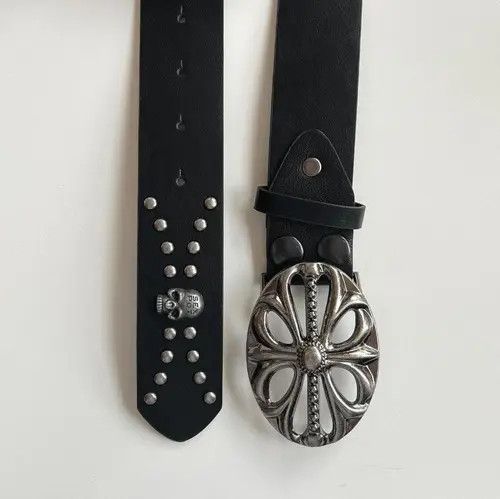 Cowboy Equipment Y2K 2000s skeleton cross studded goth emo black belt Size ONE SIZE - 5 Thumbnail
