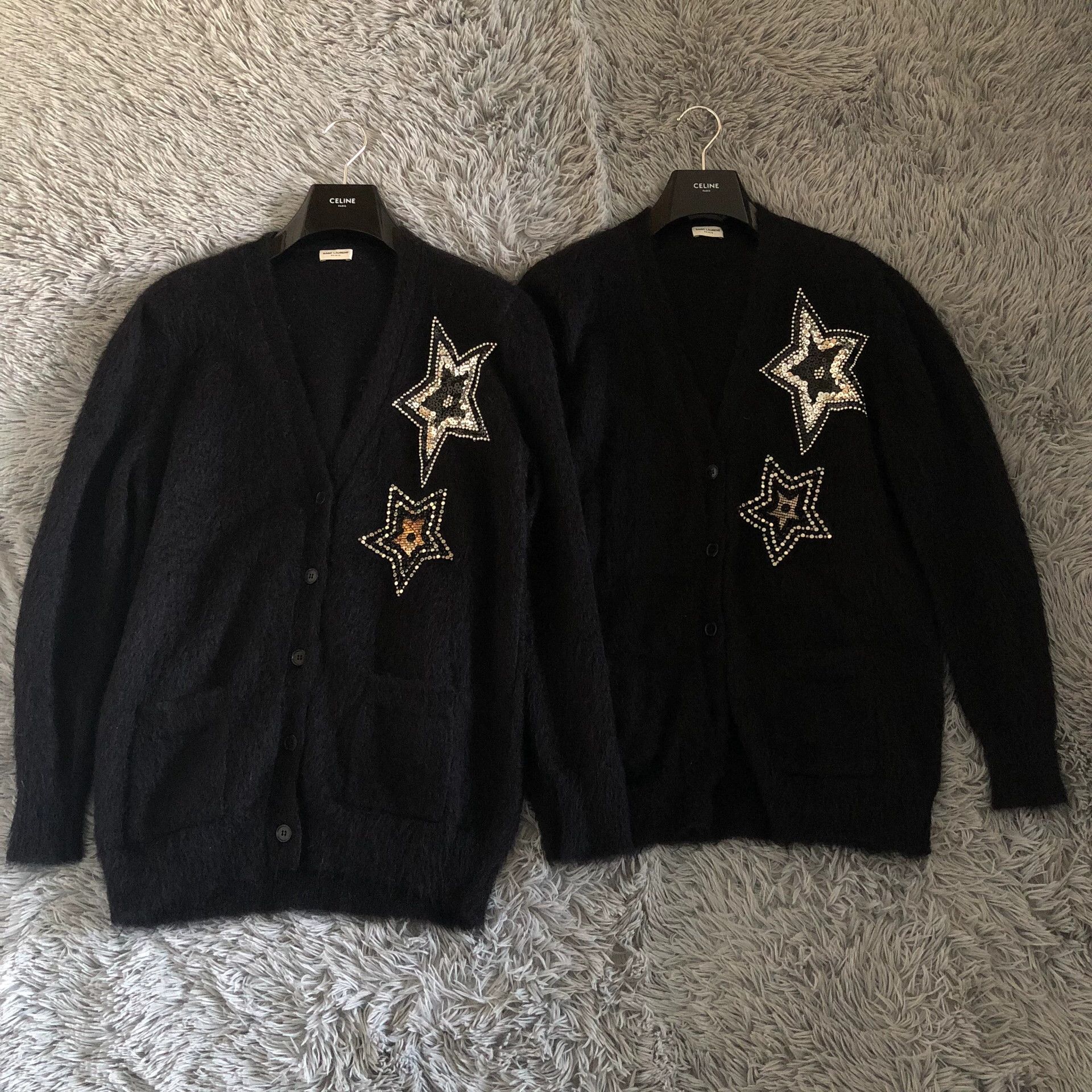 Saint Laurent Paris 16fw sequin embroidered cardigan jacket