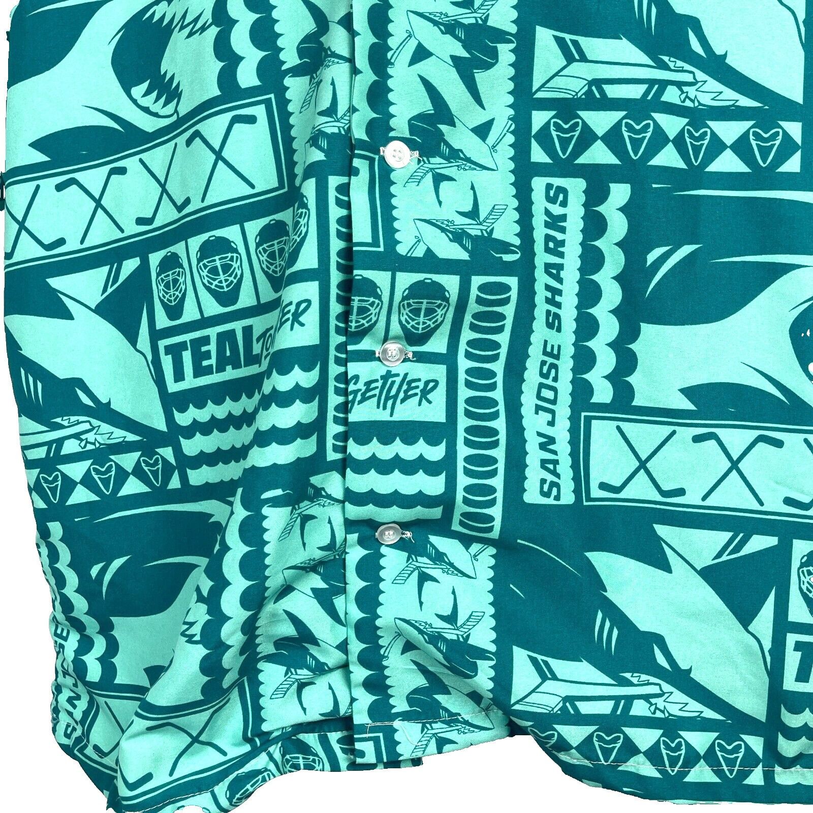 Other SJ Sharks Tiki Tapa Teal Together NHL SGA Hawaiian Shirt L-X Size US XL / EU 56 / 4 - 3 Thumbnail