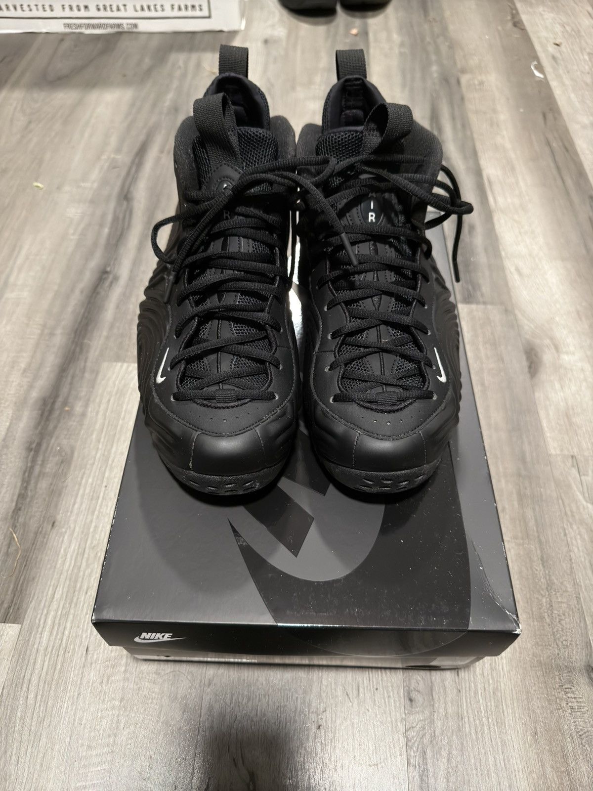 Pre-owned Comme Des Garçons X Nike Comme Des Garçons Homme Plus X Air Foamposite One Black Shoes (size 11)