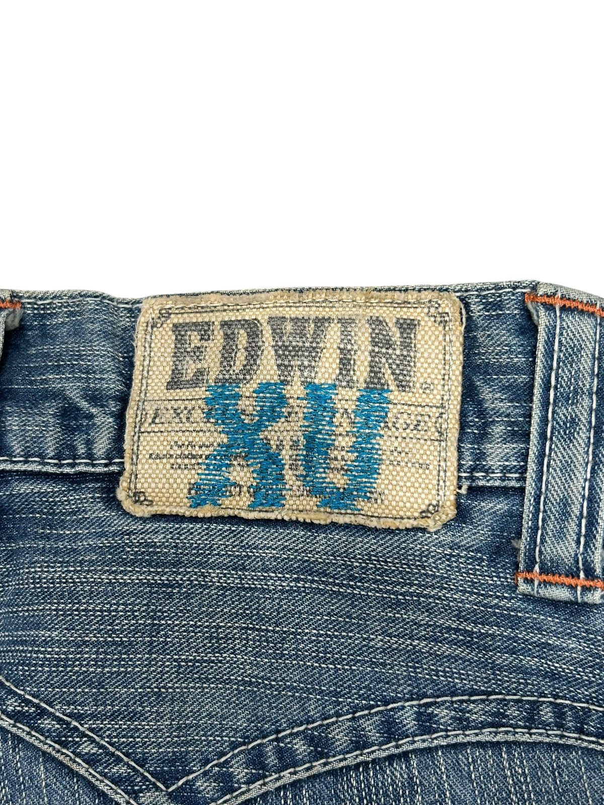 Vintage Edwin XV Mud Washed Patina Clawn Mark Whiskering