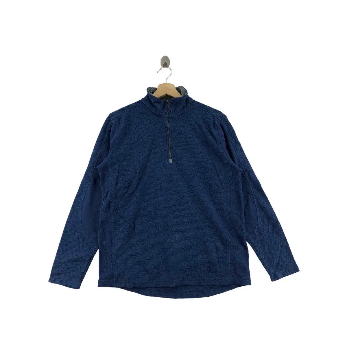 Lands' End Vtg LANDS’ END Minimalist Blue Indigo Outdoor Fleece Sweater Size M / US 6-8 / IT 42-44 - 1 Thumbnail