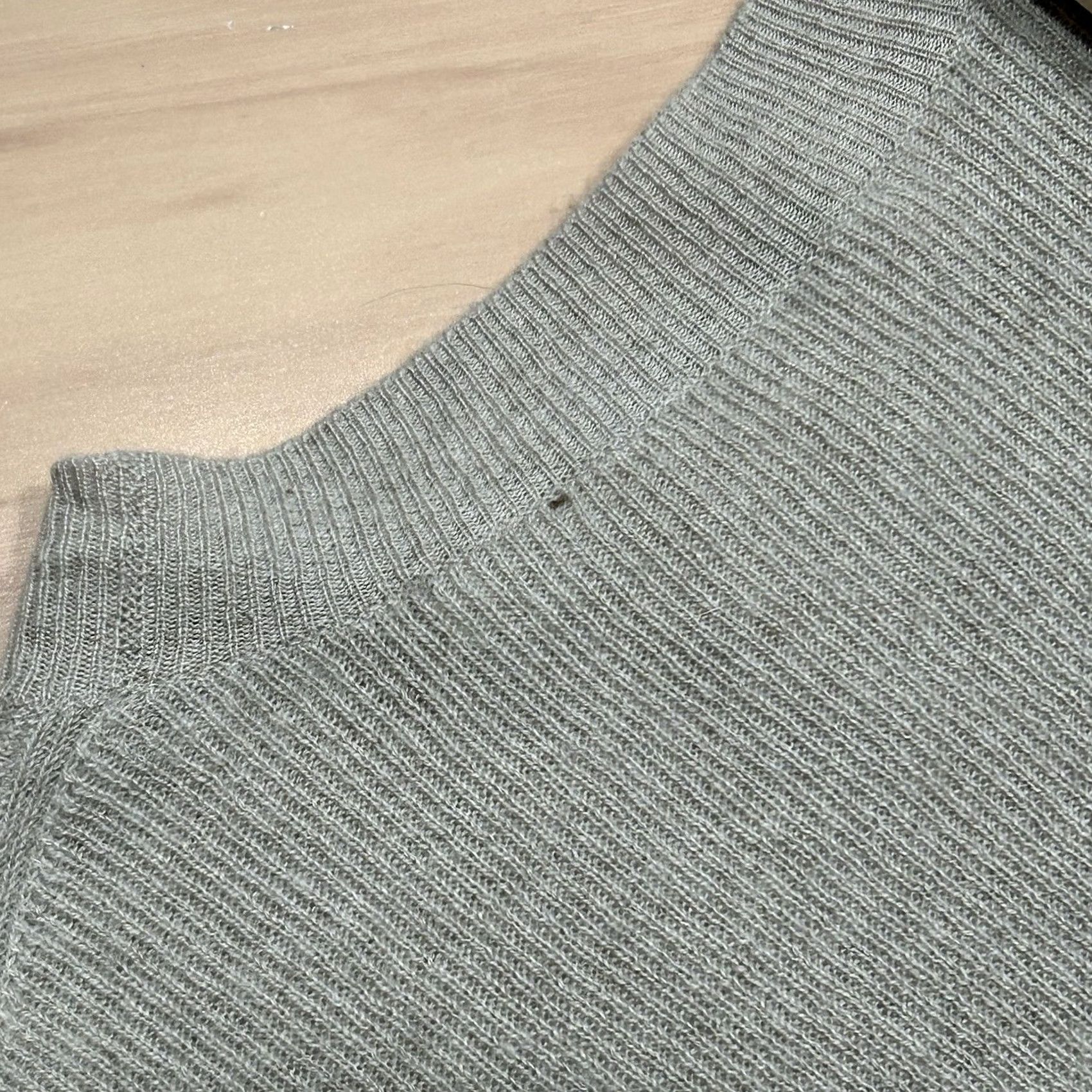 Helmut Lang VINTAGE Helmut Lang Cashmere Linen Ribbed Knit Sweater Long Sleeve Women’s S Tan Logo Crew Neck Pullover Women Size S / US 4 / IT 40 - 5 Thumbnail