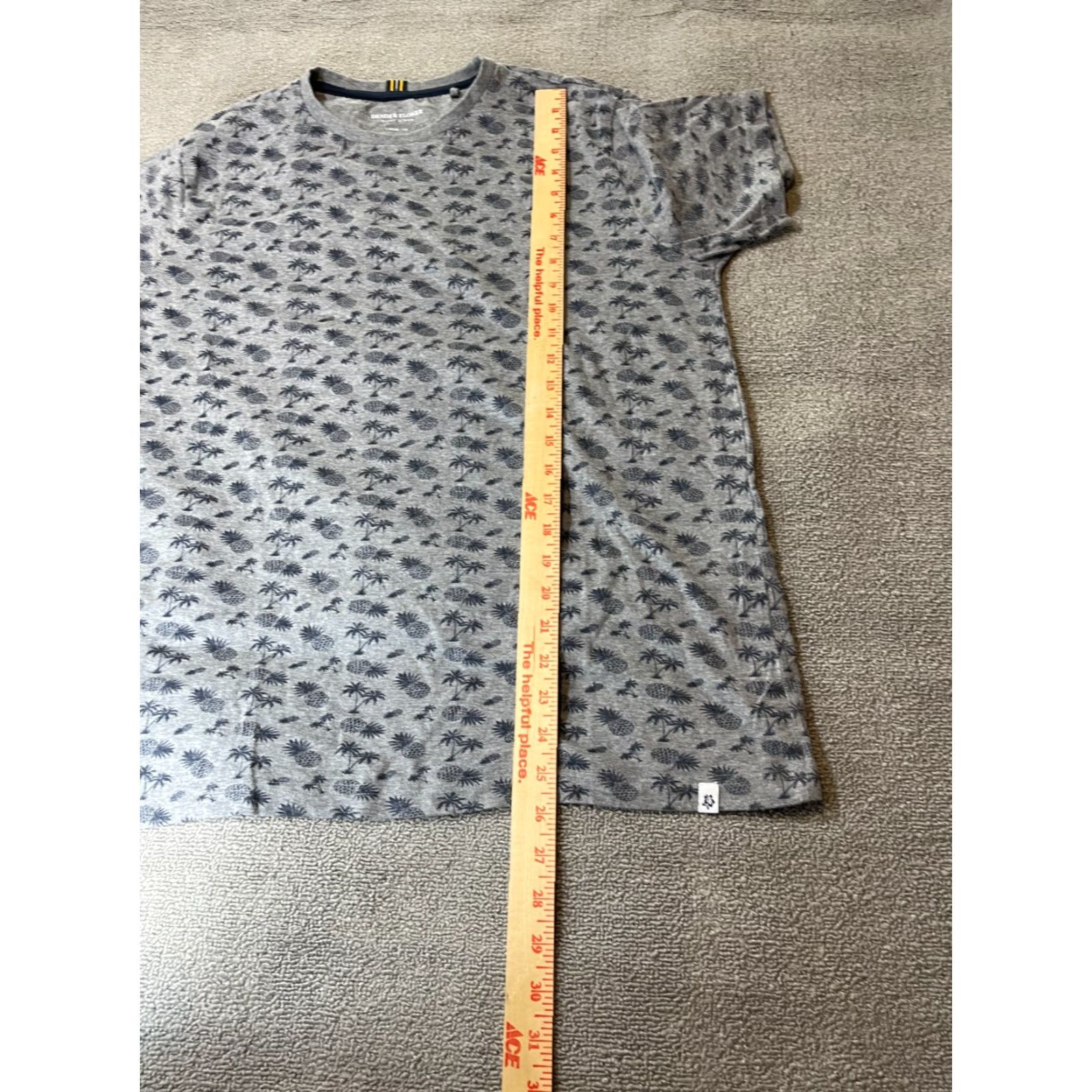 Denime Denim & Flower Shirt Mens Large L Gray Short Sleeve Button-Up Slimming Cotton Size US L / EU 52-54 / 3 - 2 Thumbnail