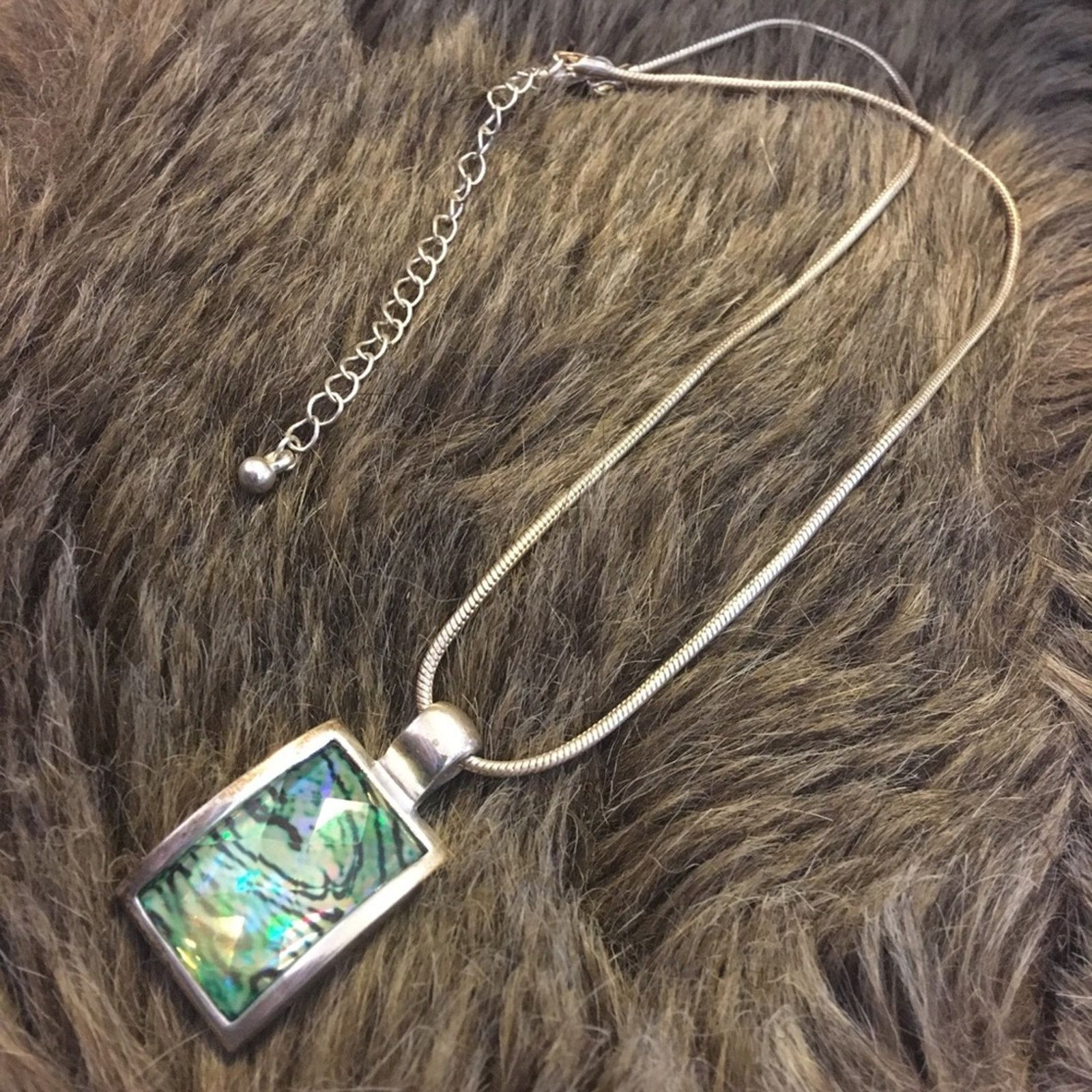 Jewelry Faceted rainbow prism glass pendant on chain Size ONE SIZE - 8 Thumbnail