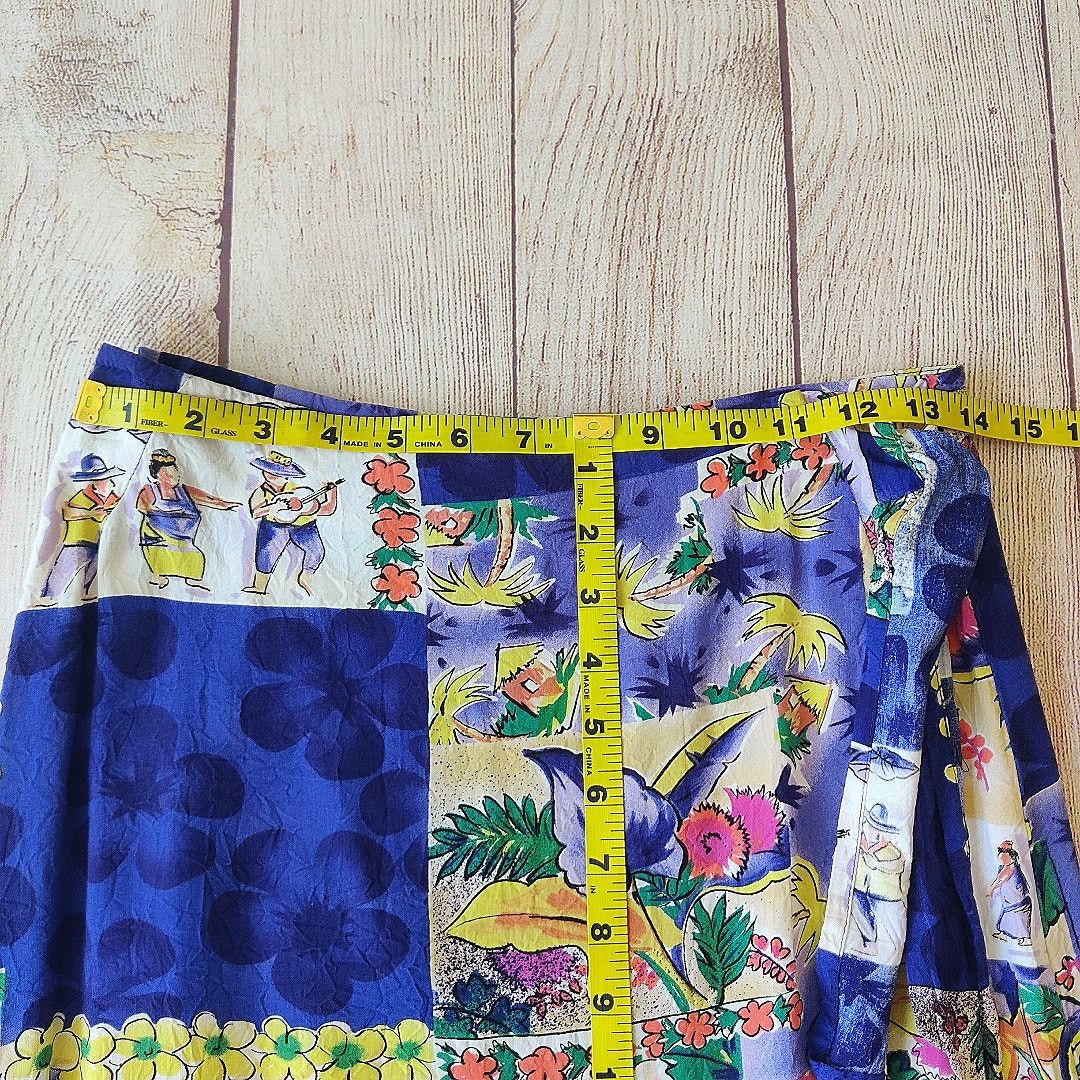 Vintage Jams World tropical Hawaiian side tie wrap skirt sz M Size 27" / US 4 / IT 40 - 5 Thumbnail