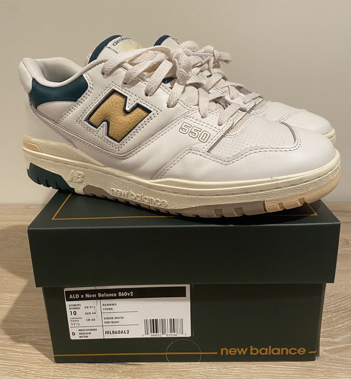 mens new balance 550 x aimé leon dore natural green