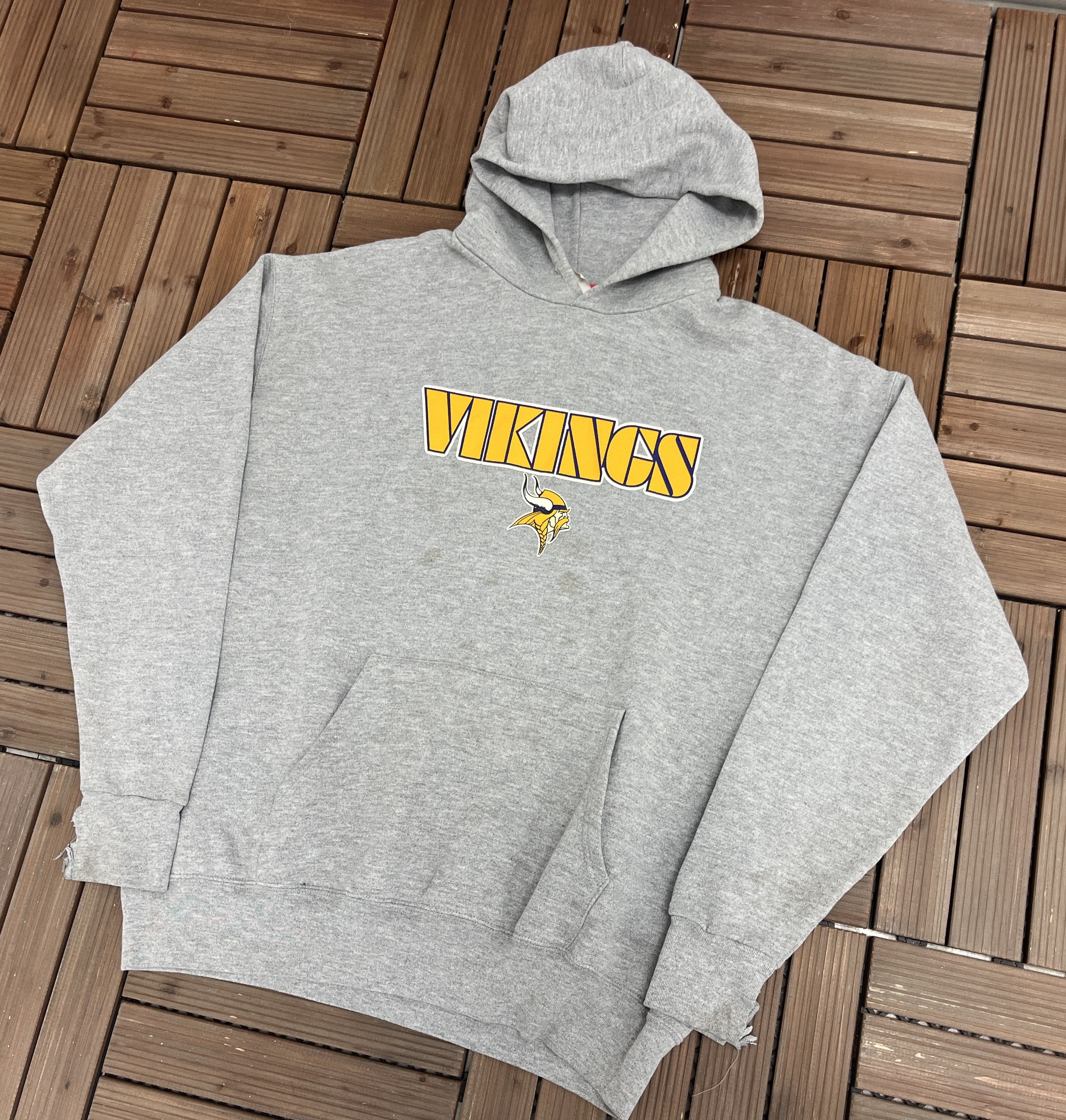Vintage Minnesota Vikings Vintage Grey Hoodie Sweatshirt Size US L / EU 52-54 / 3 - 3 Thumbnail